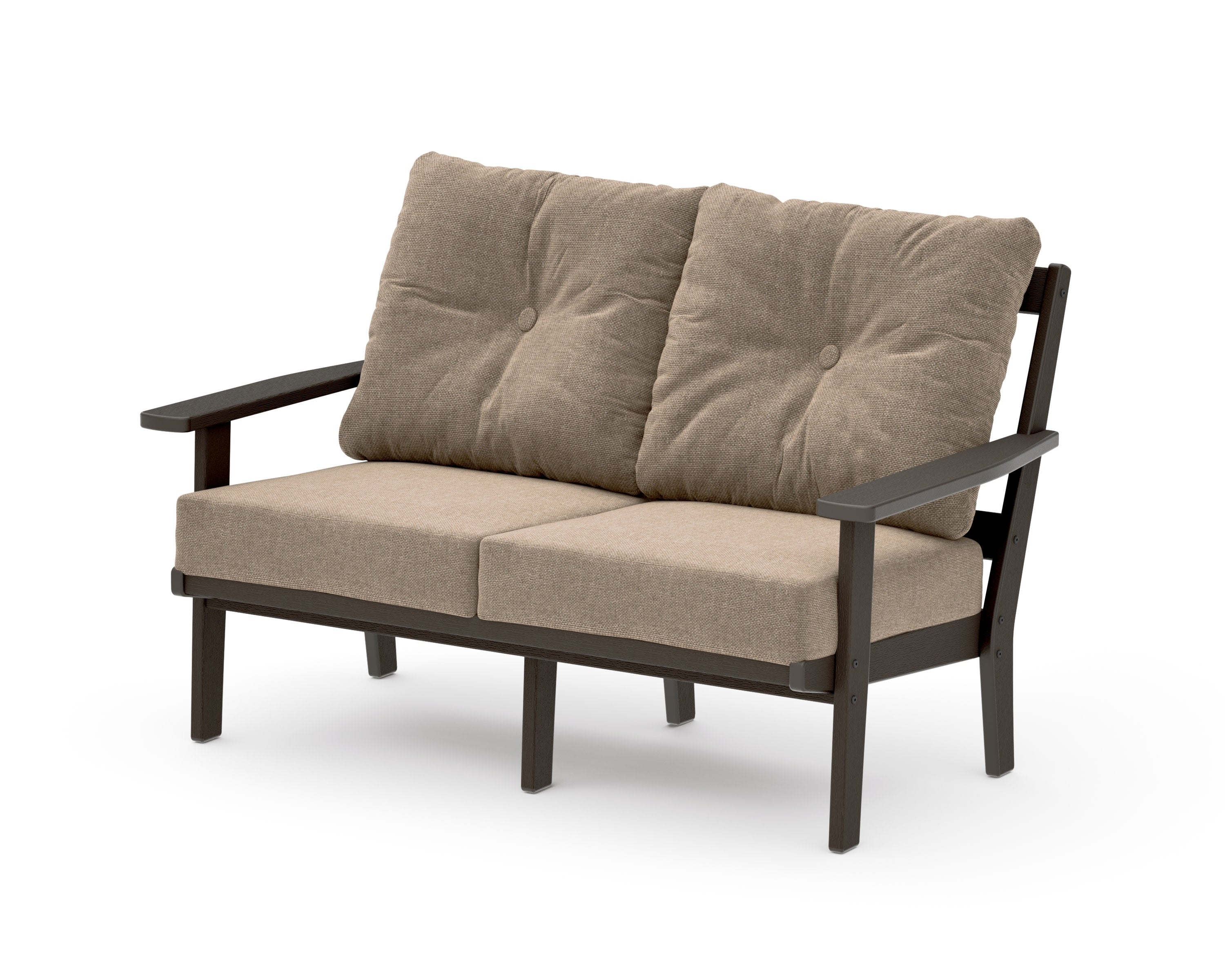 Oxford Deep SeatingLoveseat in Vintage Coffee / Spiced Burlap
