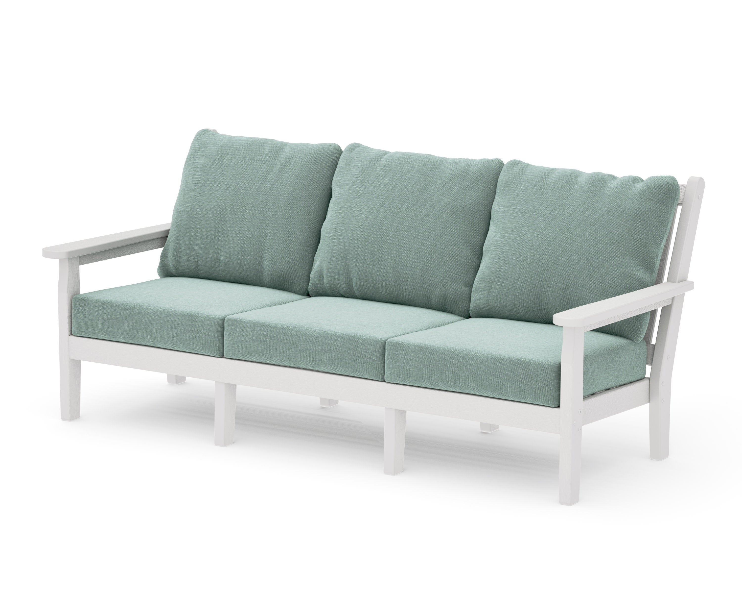 Chippendale Deep Seating Sofa in Vintage White / Glacier Spa