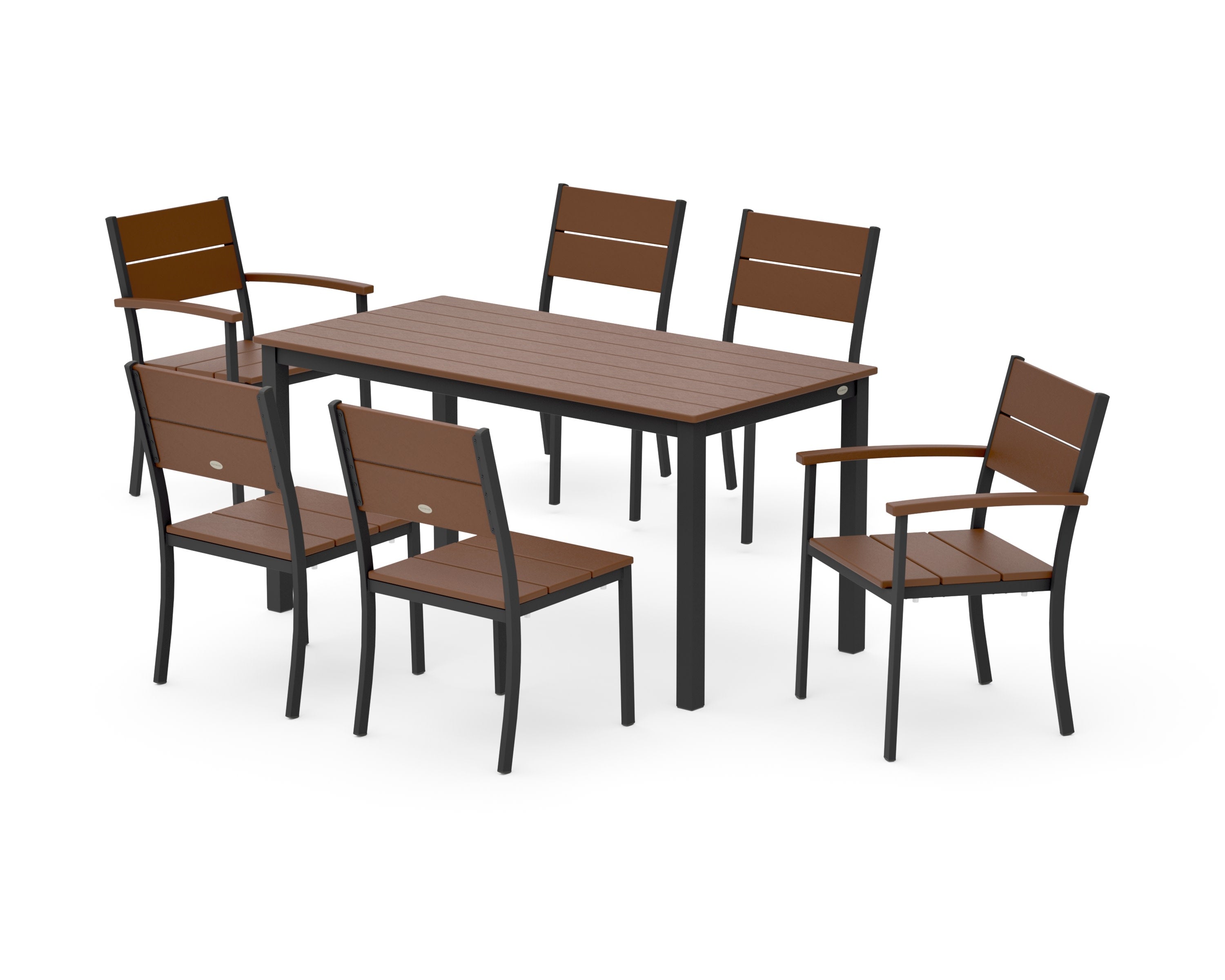Main Street 7-Piece Dining Set in Black / Teak