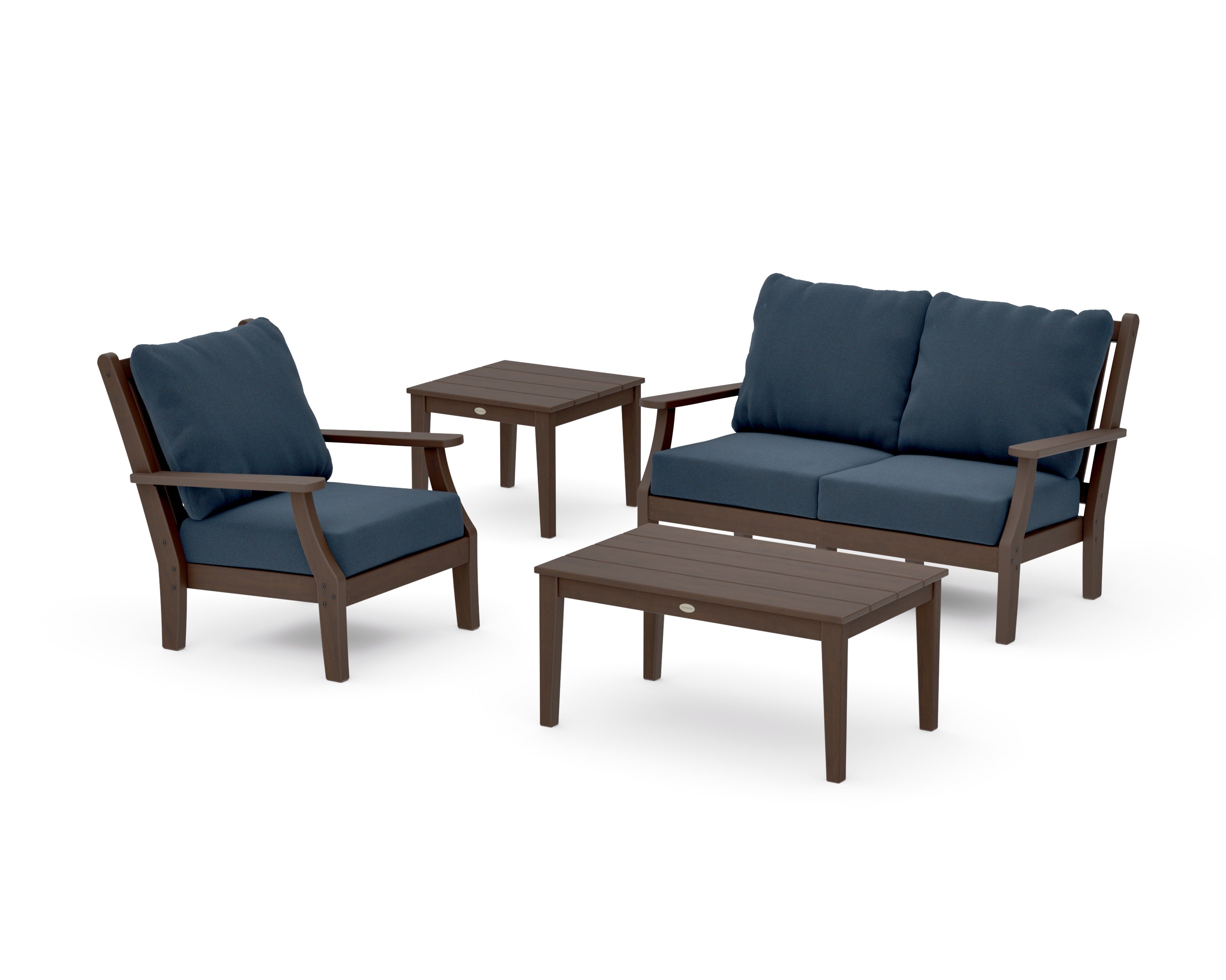 Wovendale 4-Piece Deep Seating Set in Kona / Marine Indigo