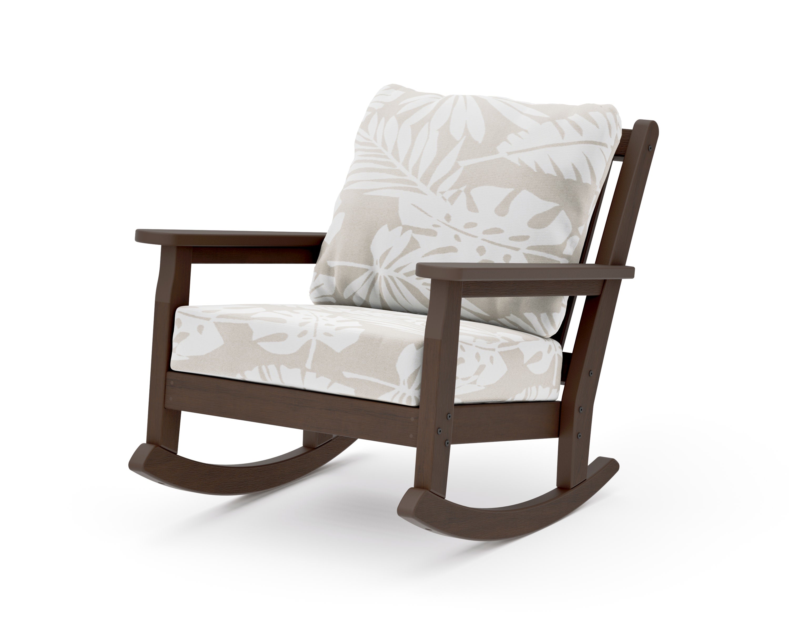 Chippendale Deep Seating Rocking Chair in Kona / Leaf Dune Burlap