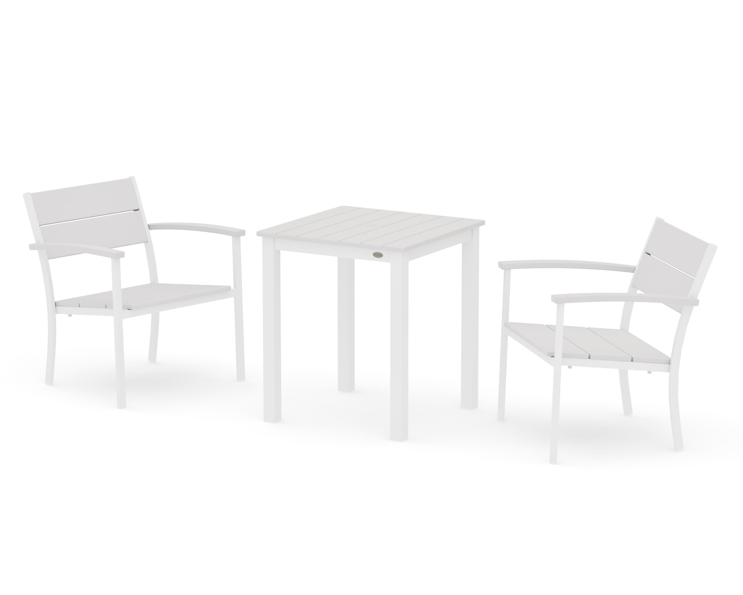 Main Street 3-Piece Square Dining Set in White / Vintage White