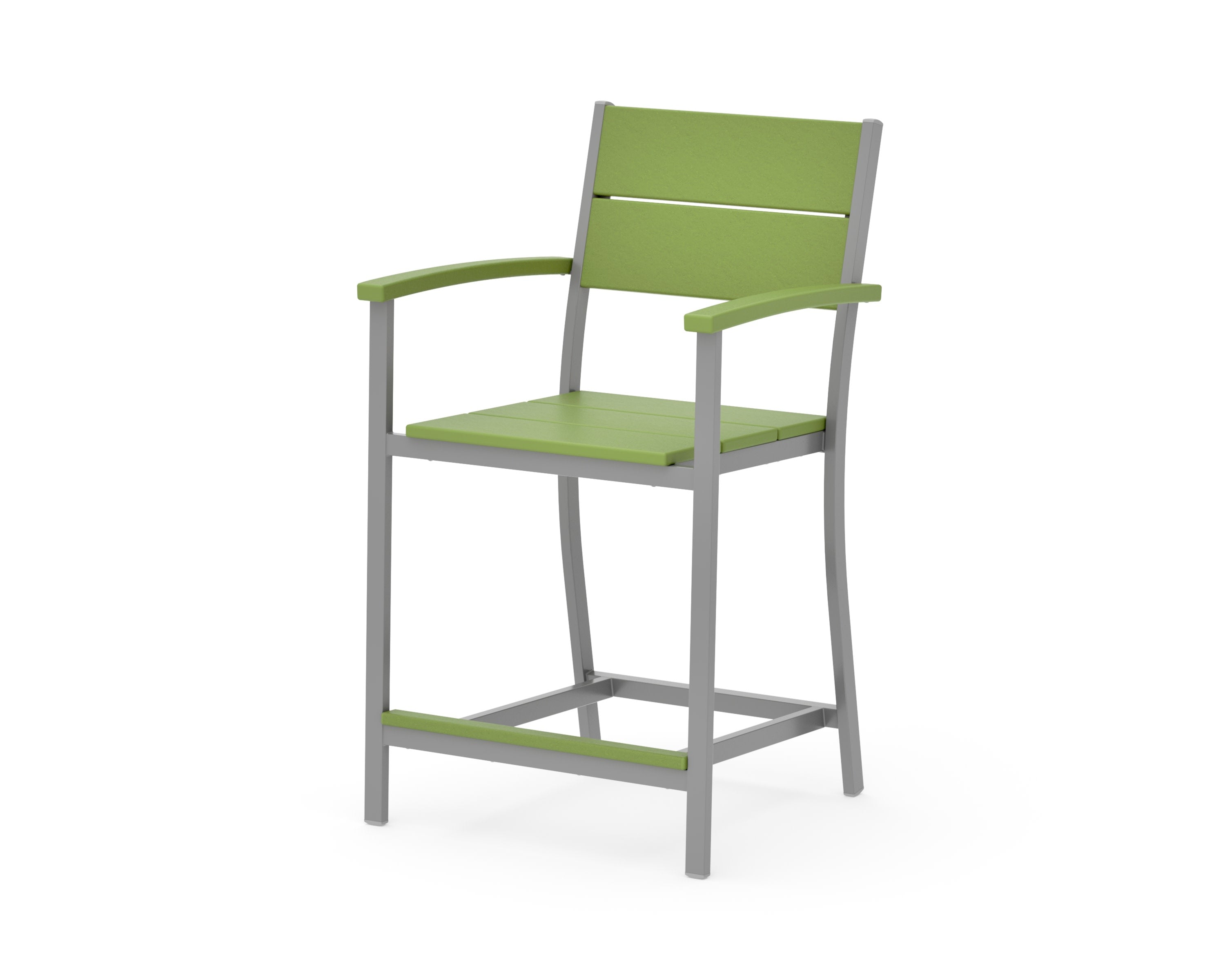 Main Street Counter Arm Chair in Silver / Lime