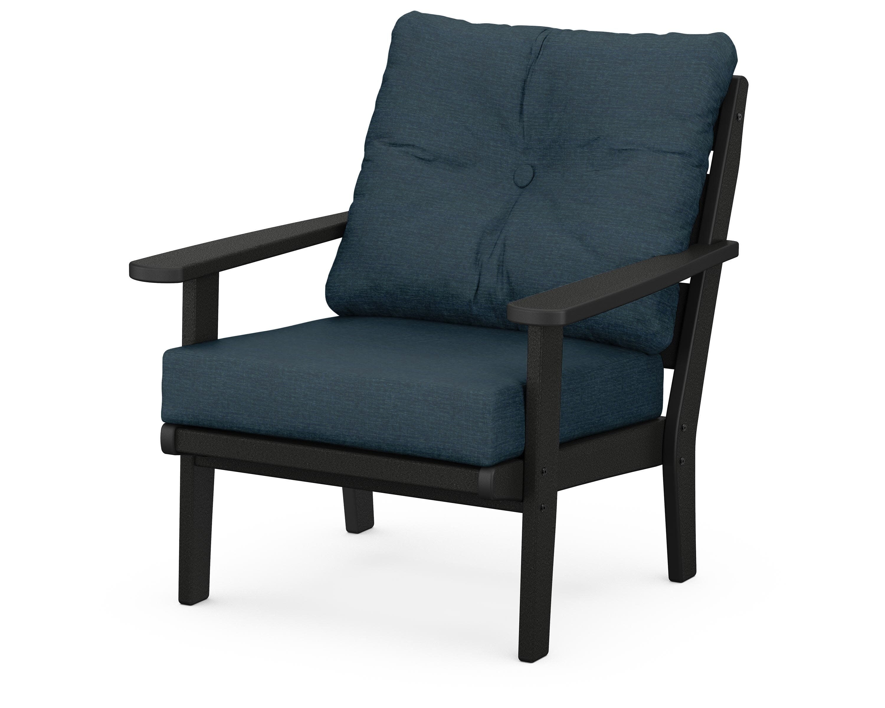 Lakeside Deep Seating Chair in Black / Platform Indigo