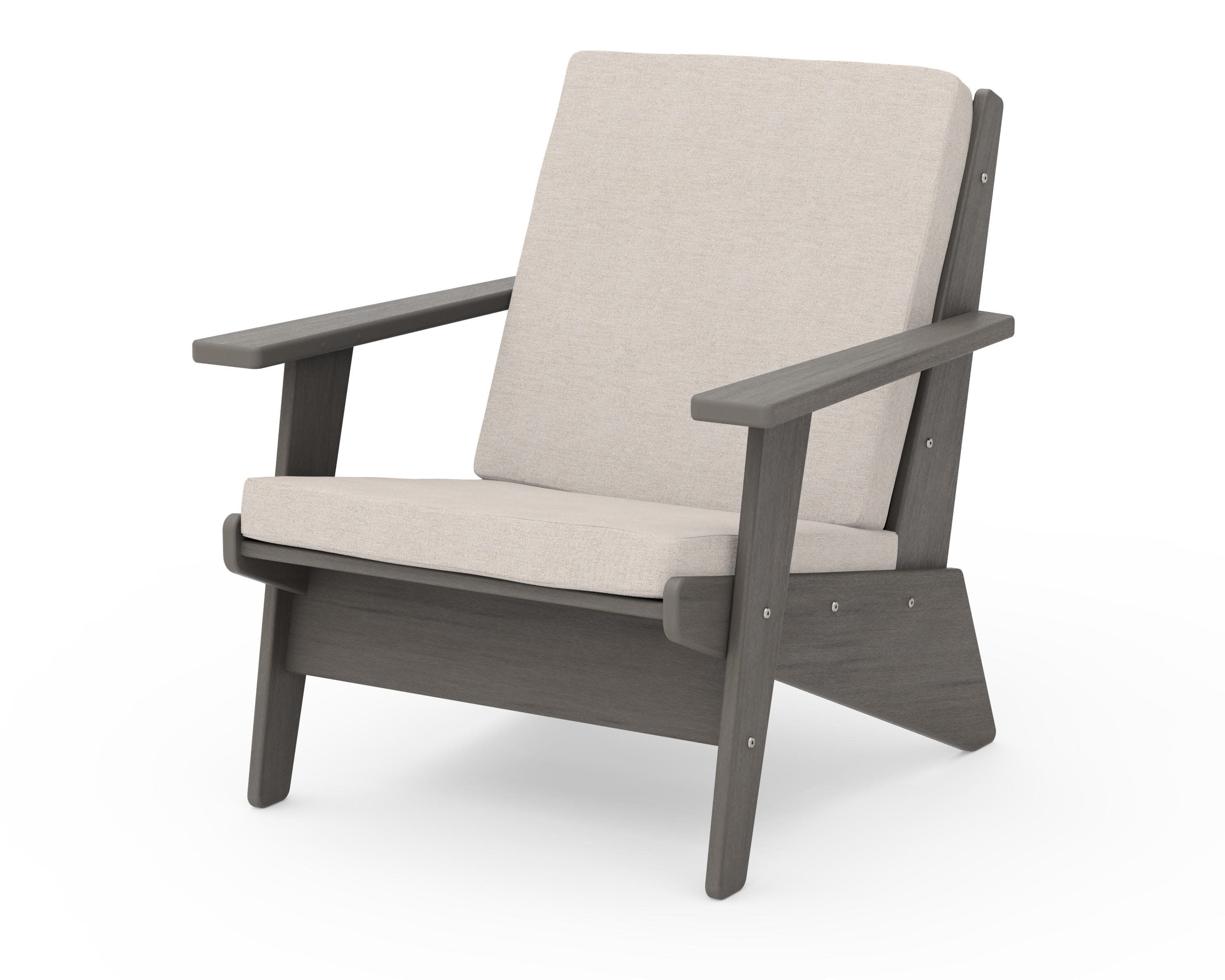 Riviera Modern Lounge Chair in Driftwood / Nuance Cloud