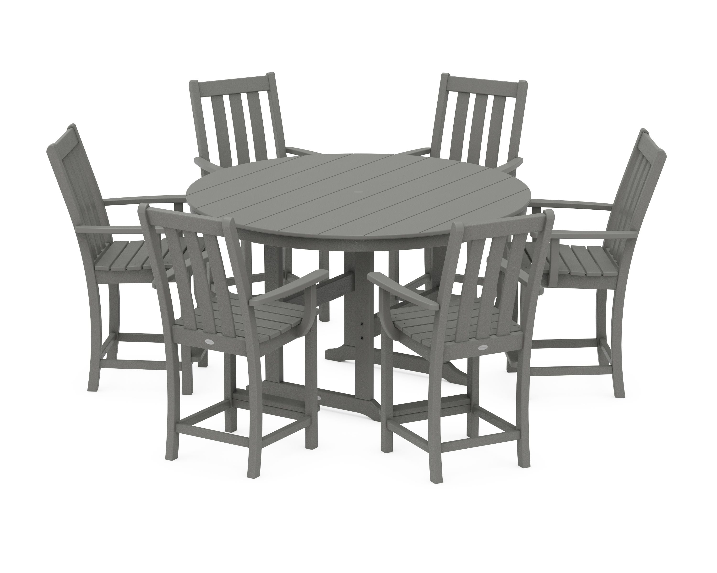 Vineyard 7-Piece Arm Chair Round Farmhouse Counter Set