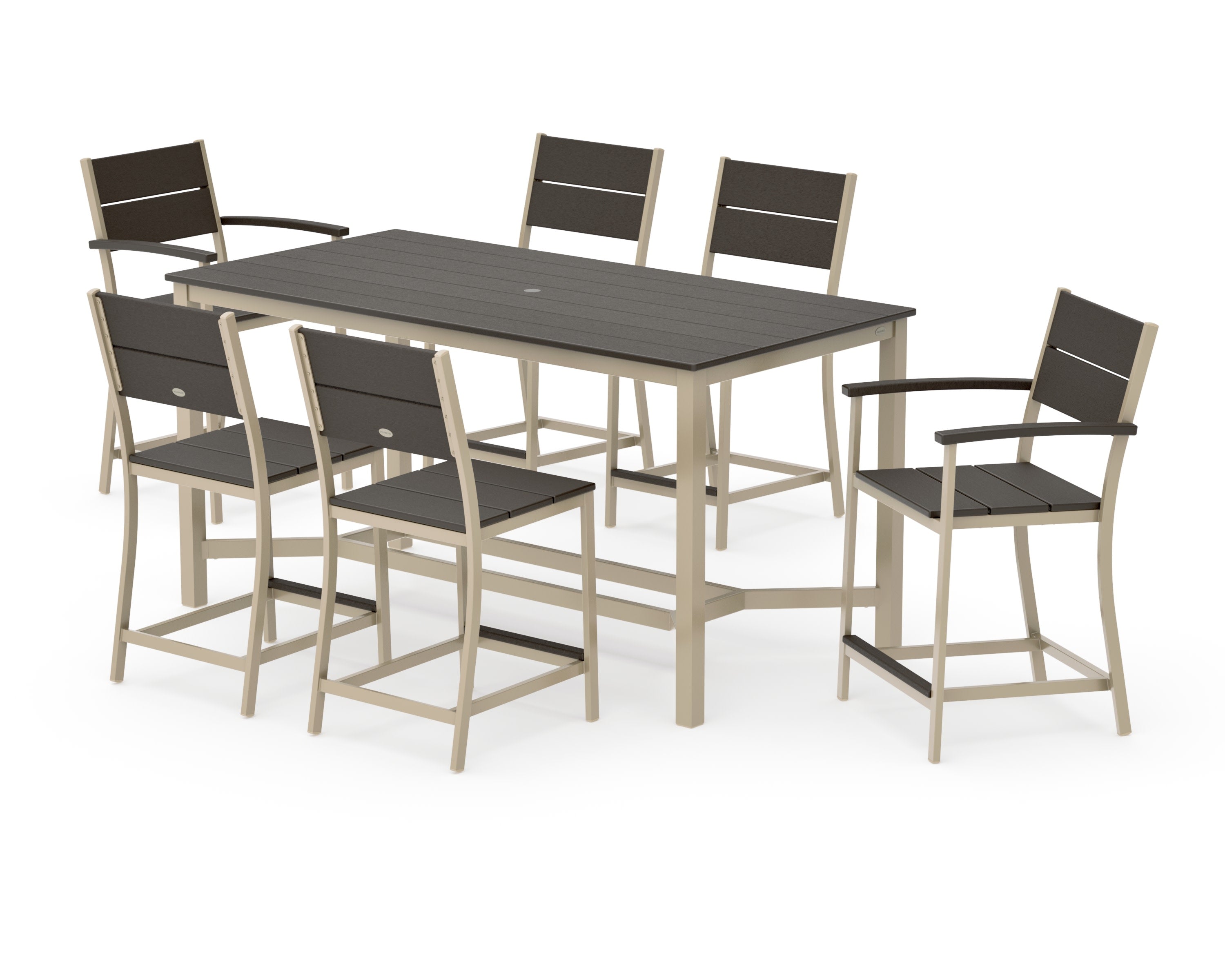 Main Street 7-Piece Counter Set in Sand / Vintage Coffee