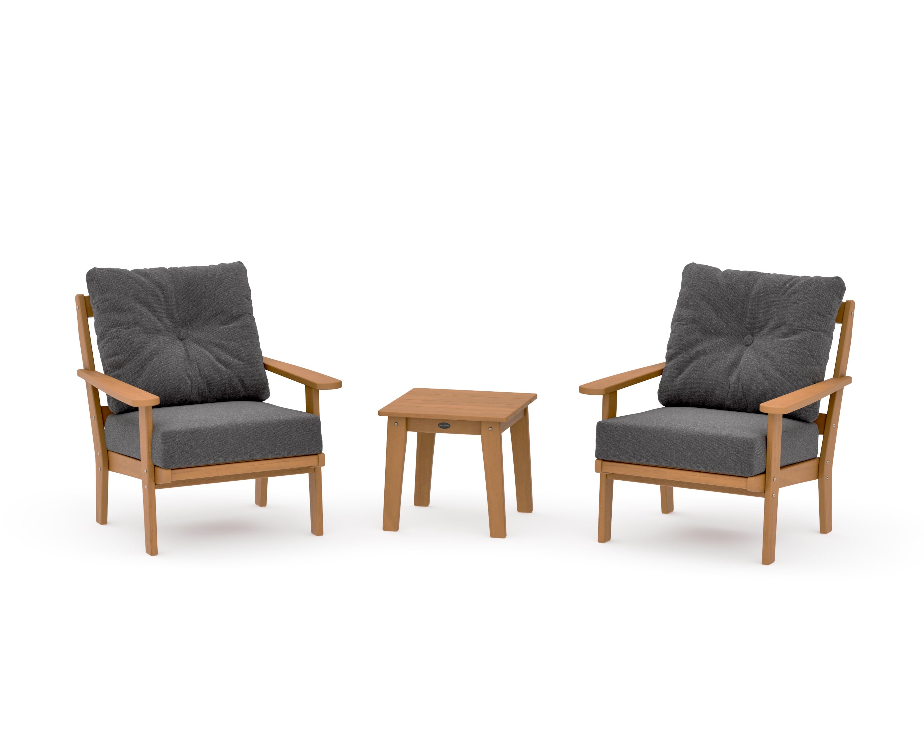 Mission 3-Piece Deep Seating Set in Natural / Ash Charcoal