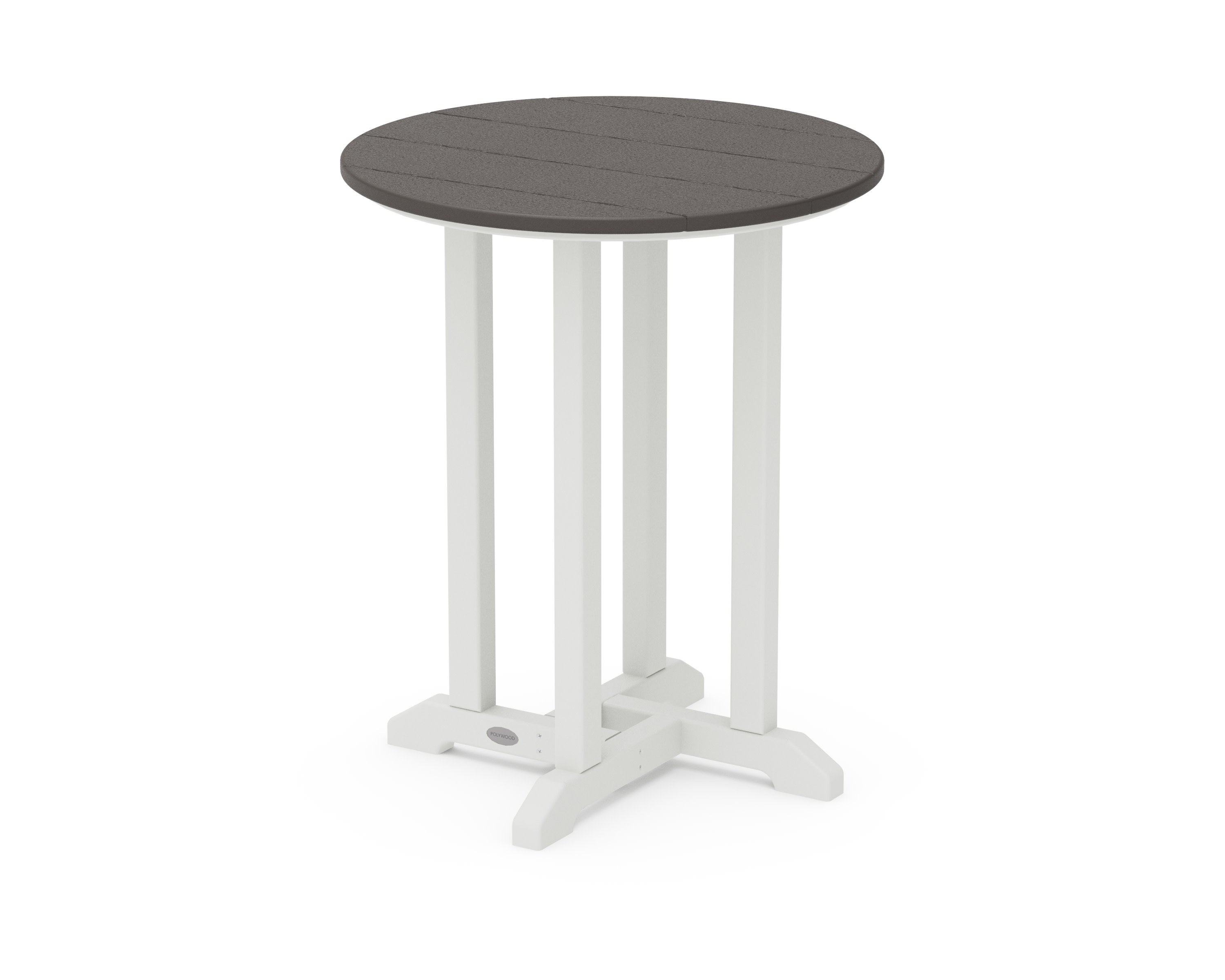 Contempo 24" Round Dining Table in White / Vintage Coffee