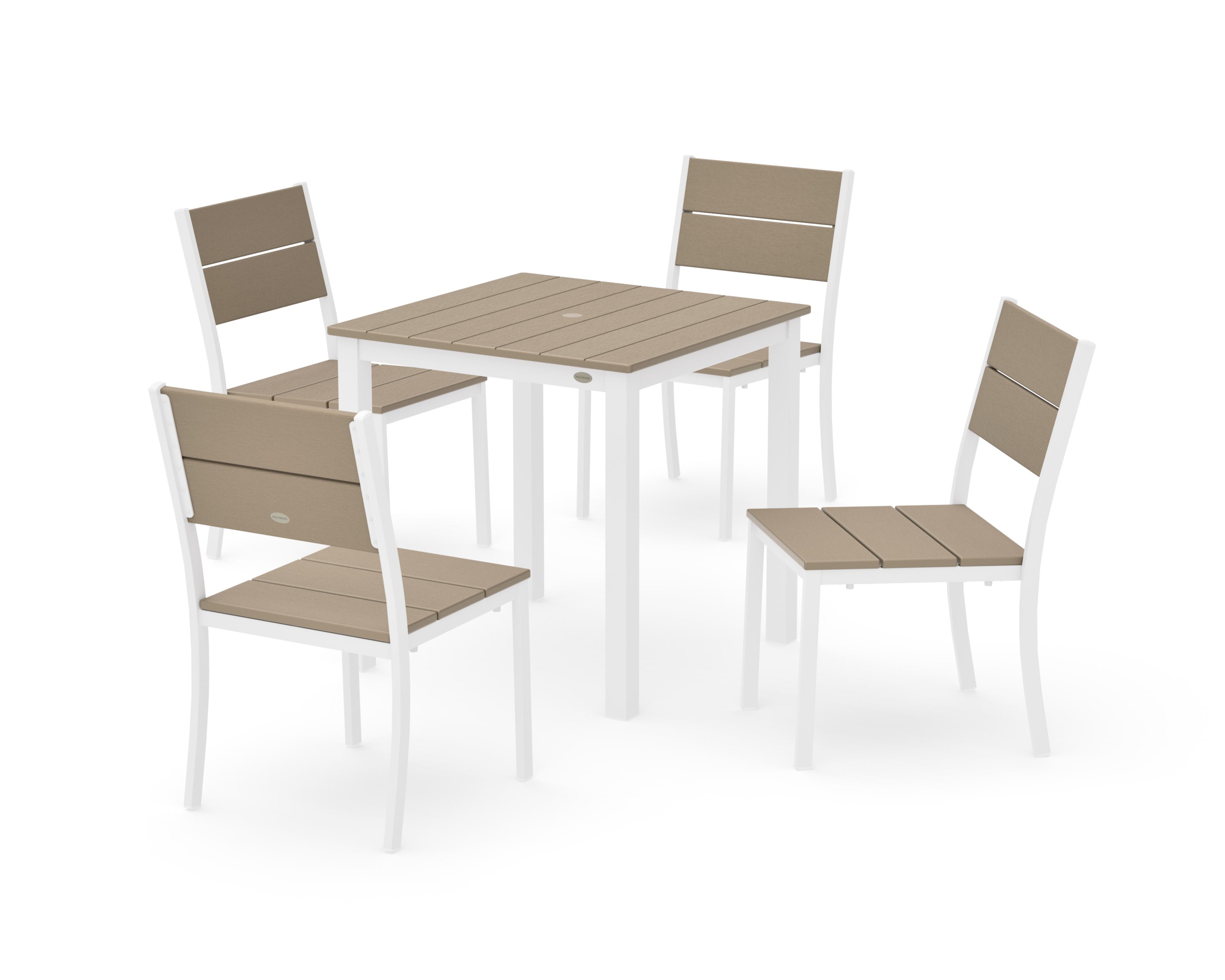 Main Street 5-Piece Square Dining Set- Small in White / Vintage Sahara