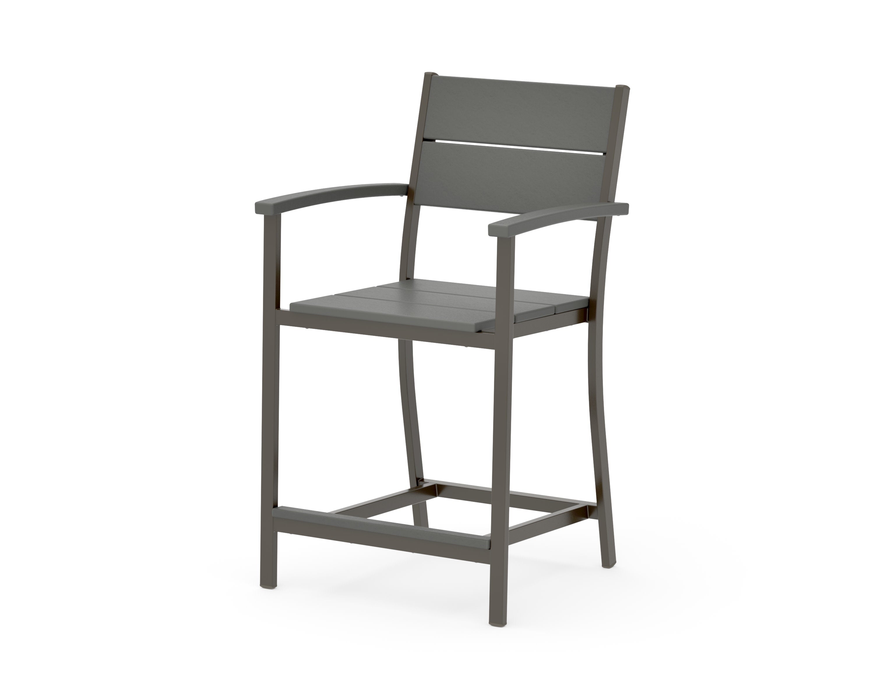 Main Street Counter Arm Chair in Bronze / Slate Grey