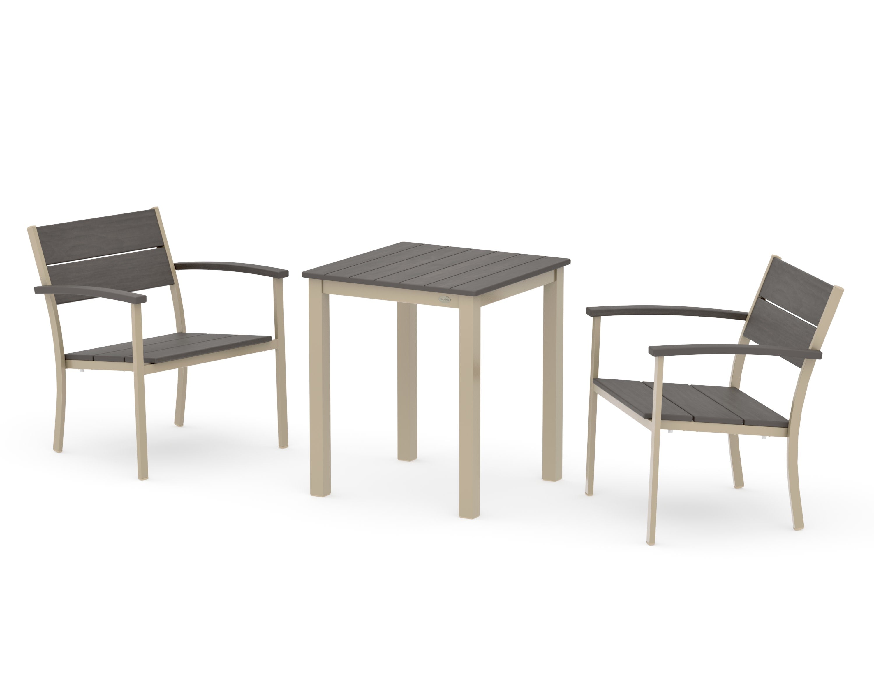 Main Street 3-Piece Square Dining Set in Sand / Driftwood