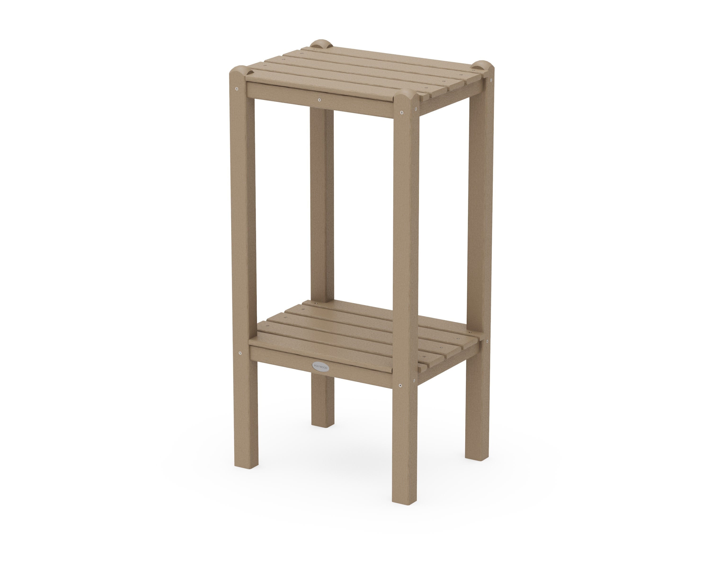 Two Shelf Bar Side Table in Vintage Sahara