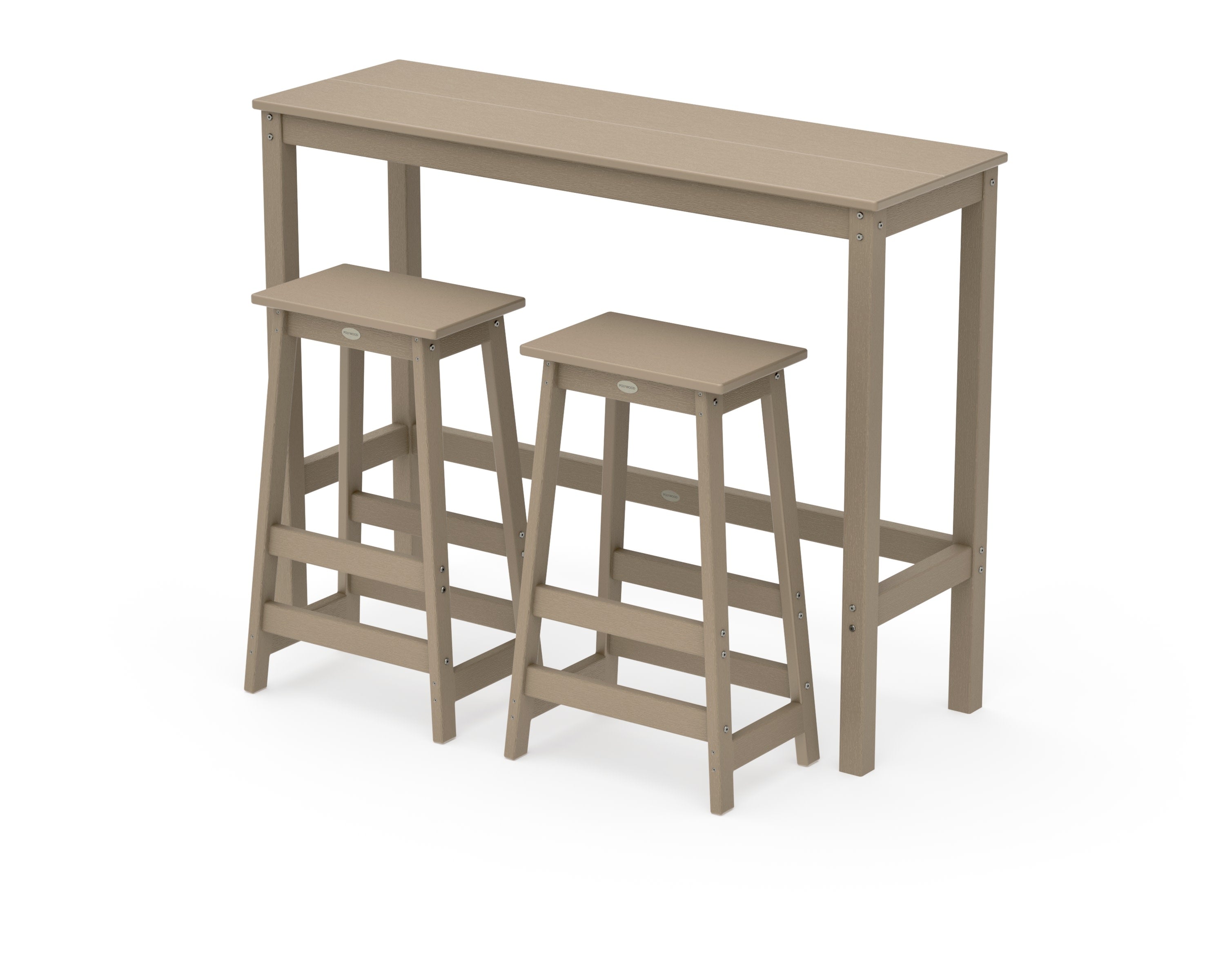 Modern Studio Stool 3-Piece Bar Balcony Set in Vintage Sahara