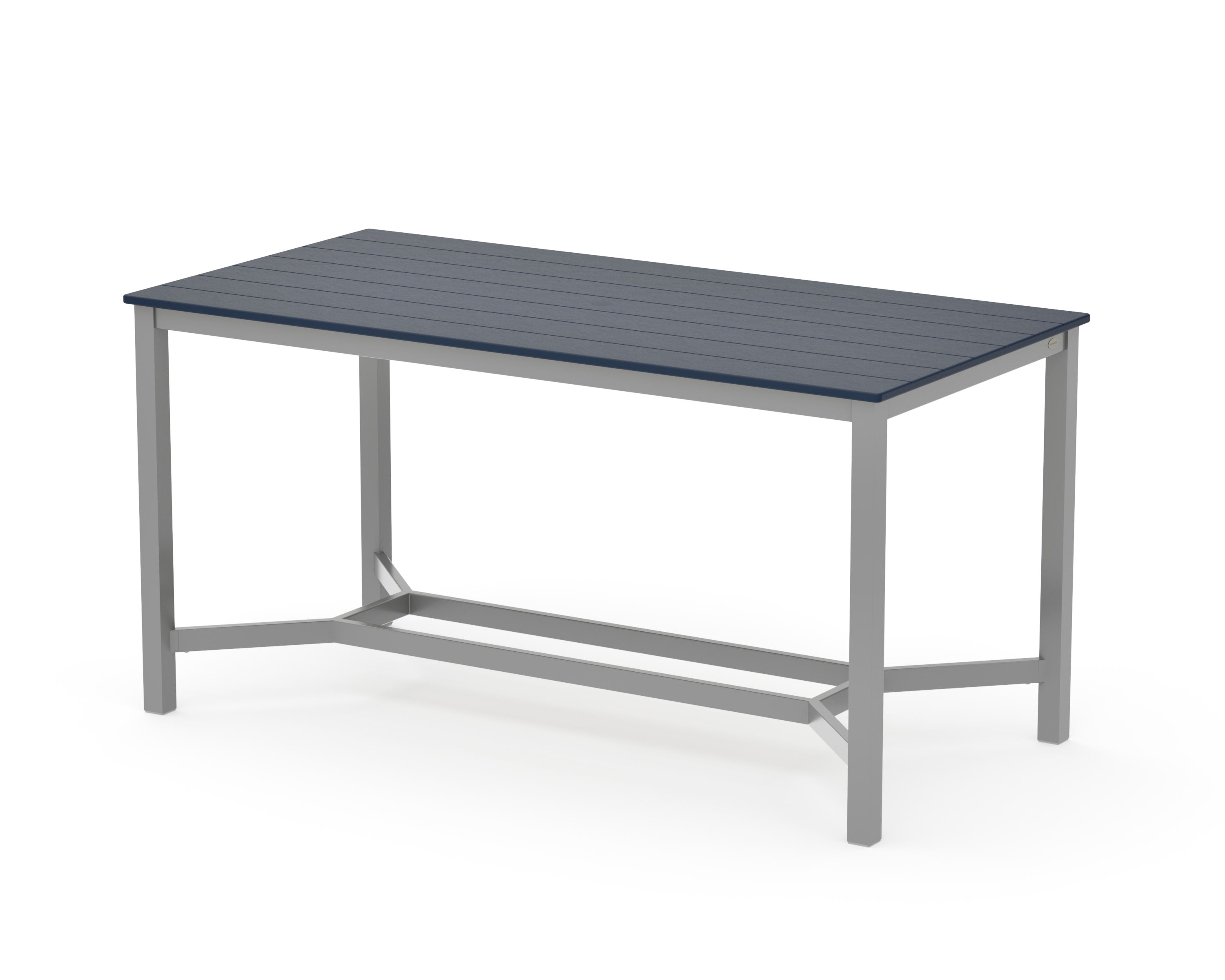 Main Street 36 x 72 Counter Table in Silver / Navy