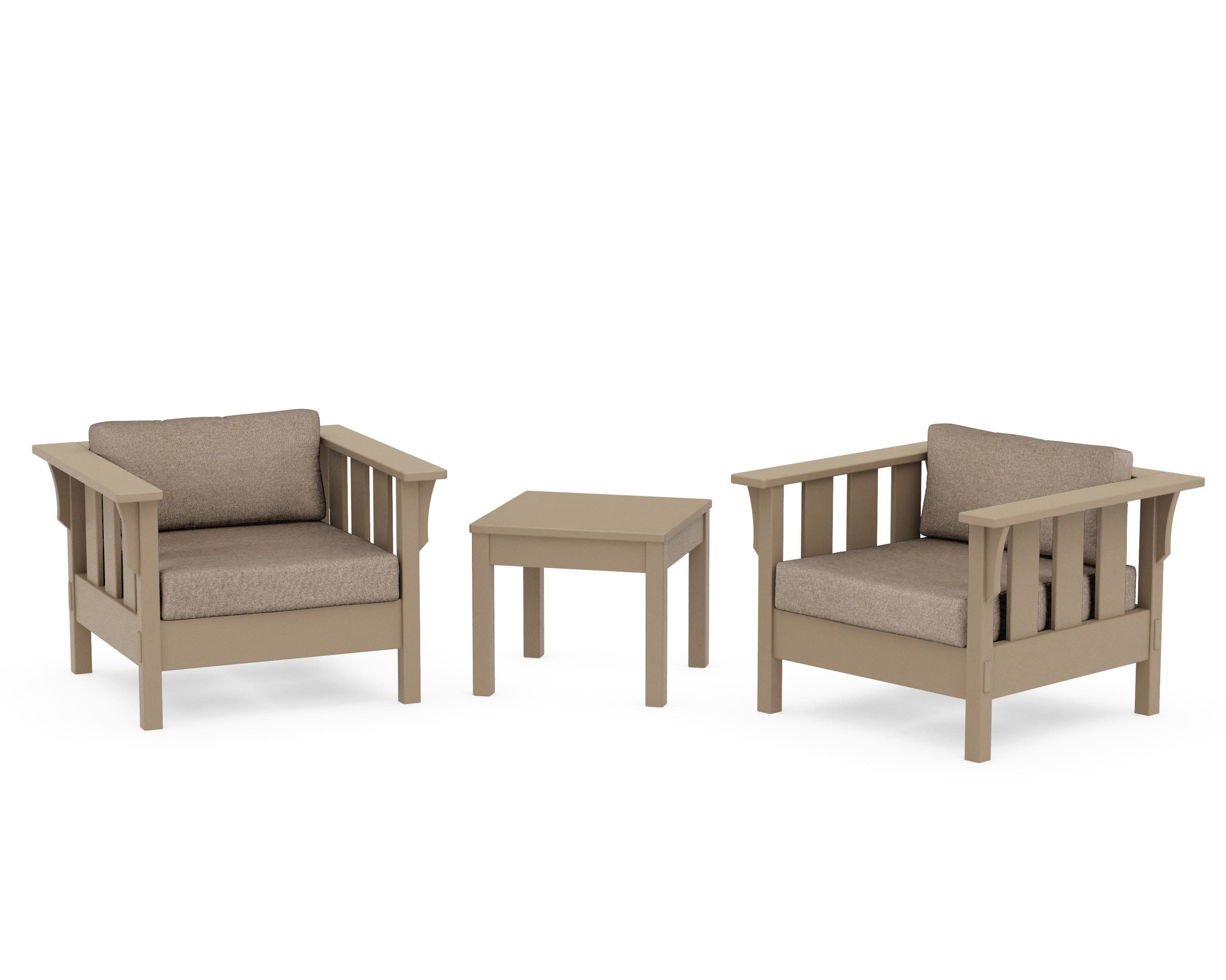Acadia 3-Piece Deep Seating Set in Vintage Sahara / Spiced Burlap