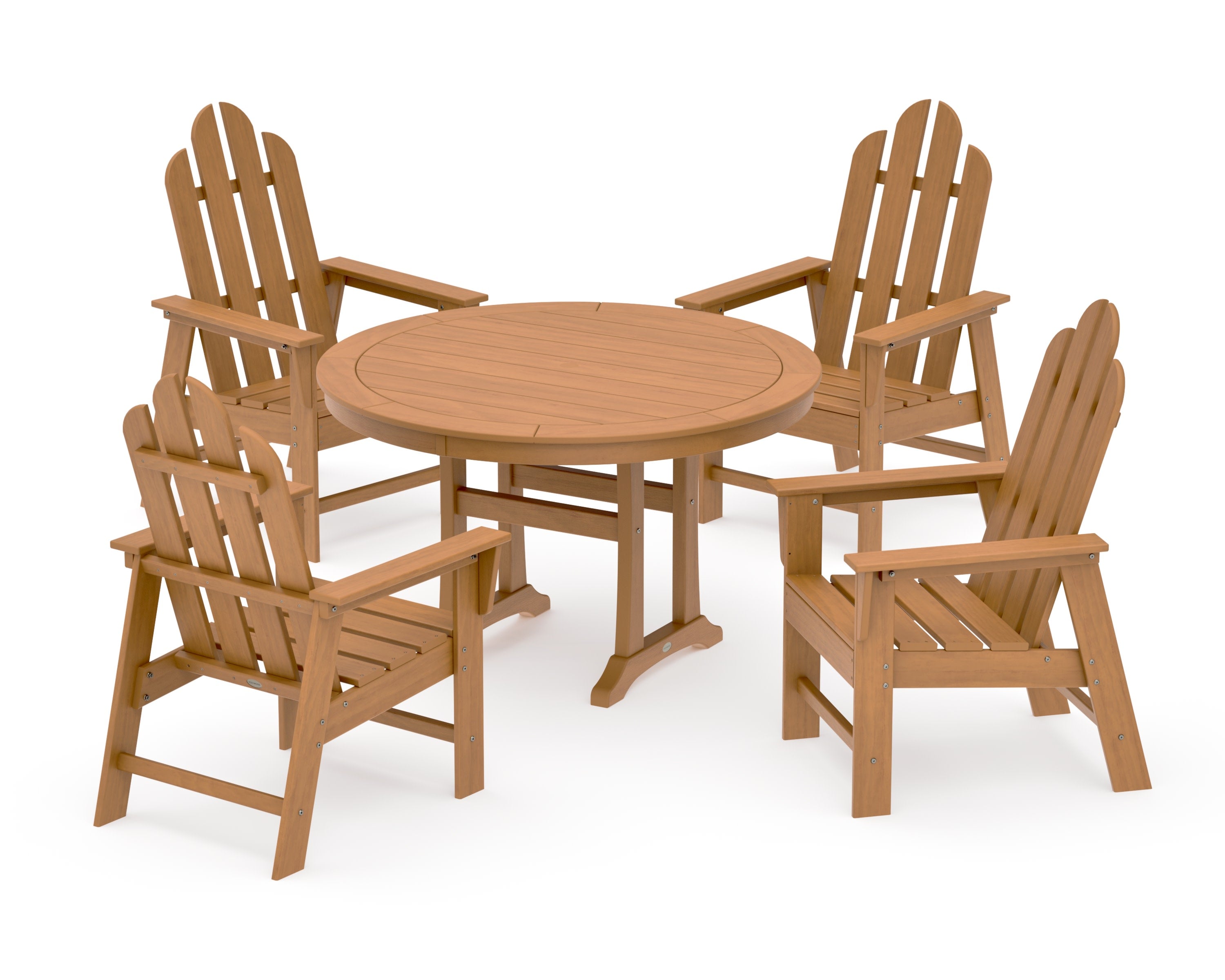 Long Island 5-Piece Round Dining Set with Trestle Legs in Natural