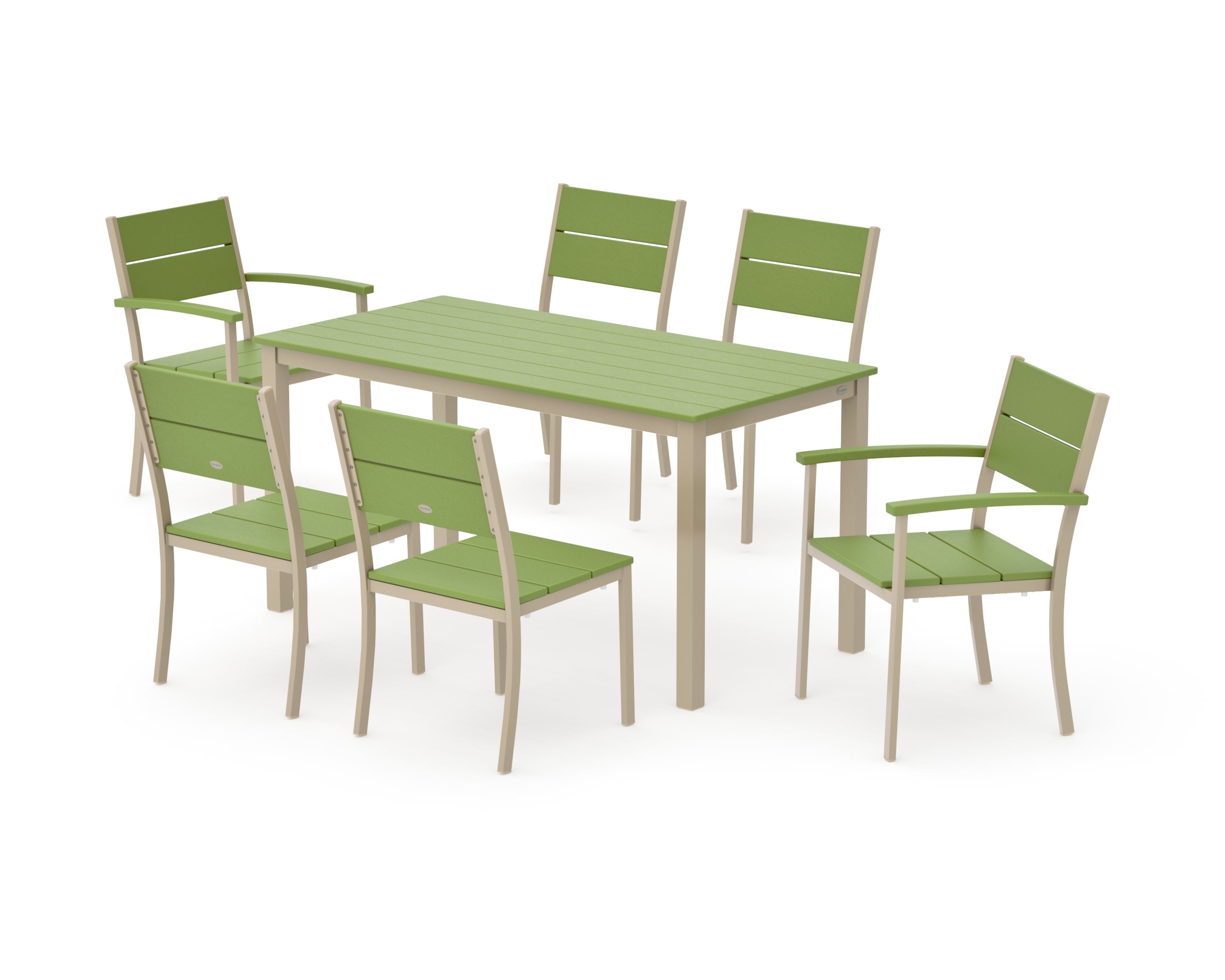 Main Street 7-Piece Dining Set in Sand / Lime