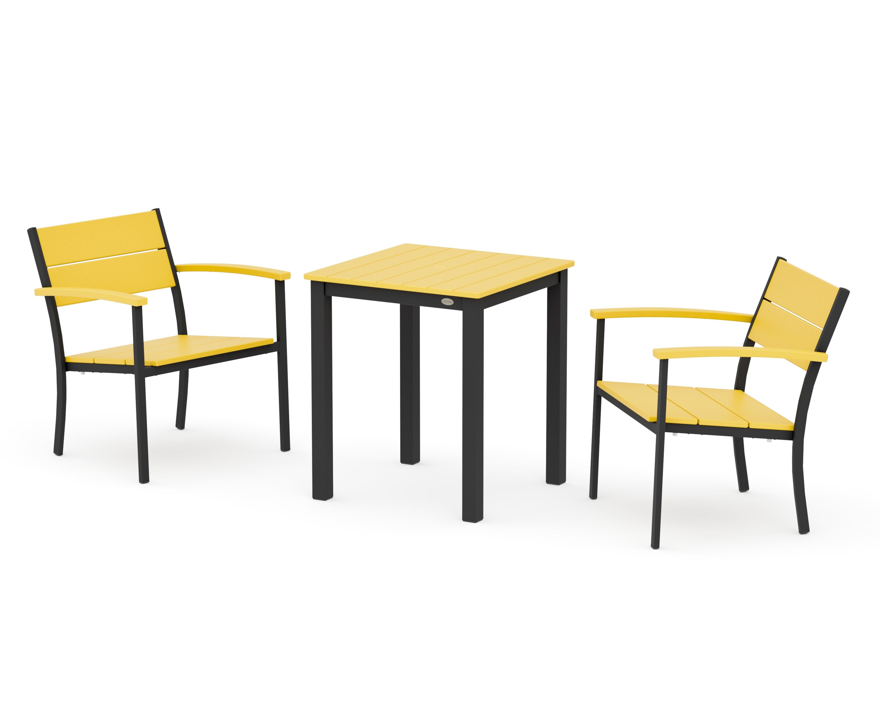 Main Street 3-Piece Square Dining Set in Black / Lemon