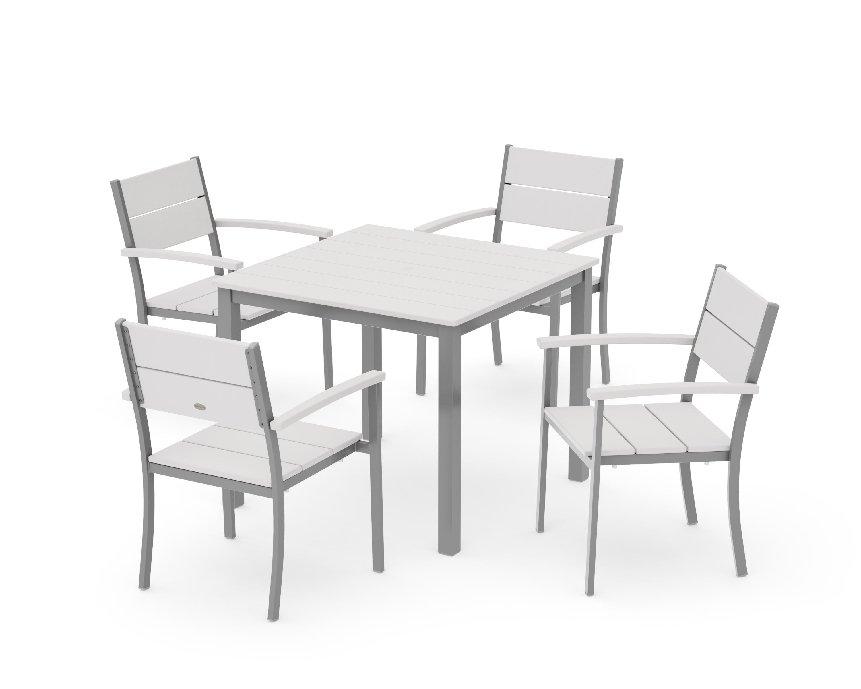 Main Street 5-Piece Dining Set in Silver / Vintage White