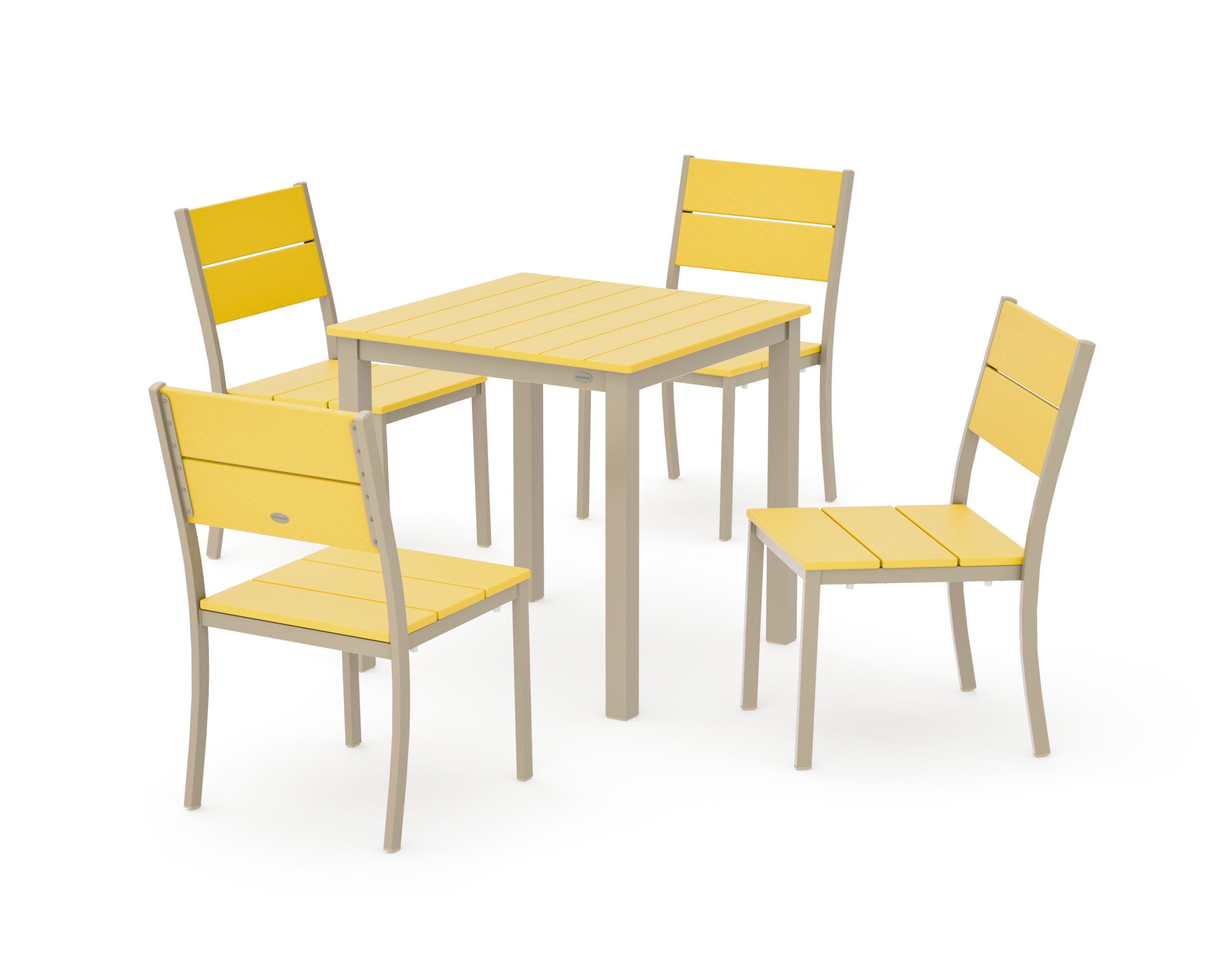 Main Street 5-Piece Square Dining Set- Small in Sand / Lemon