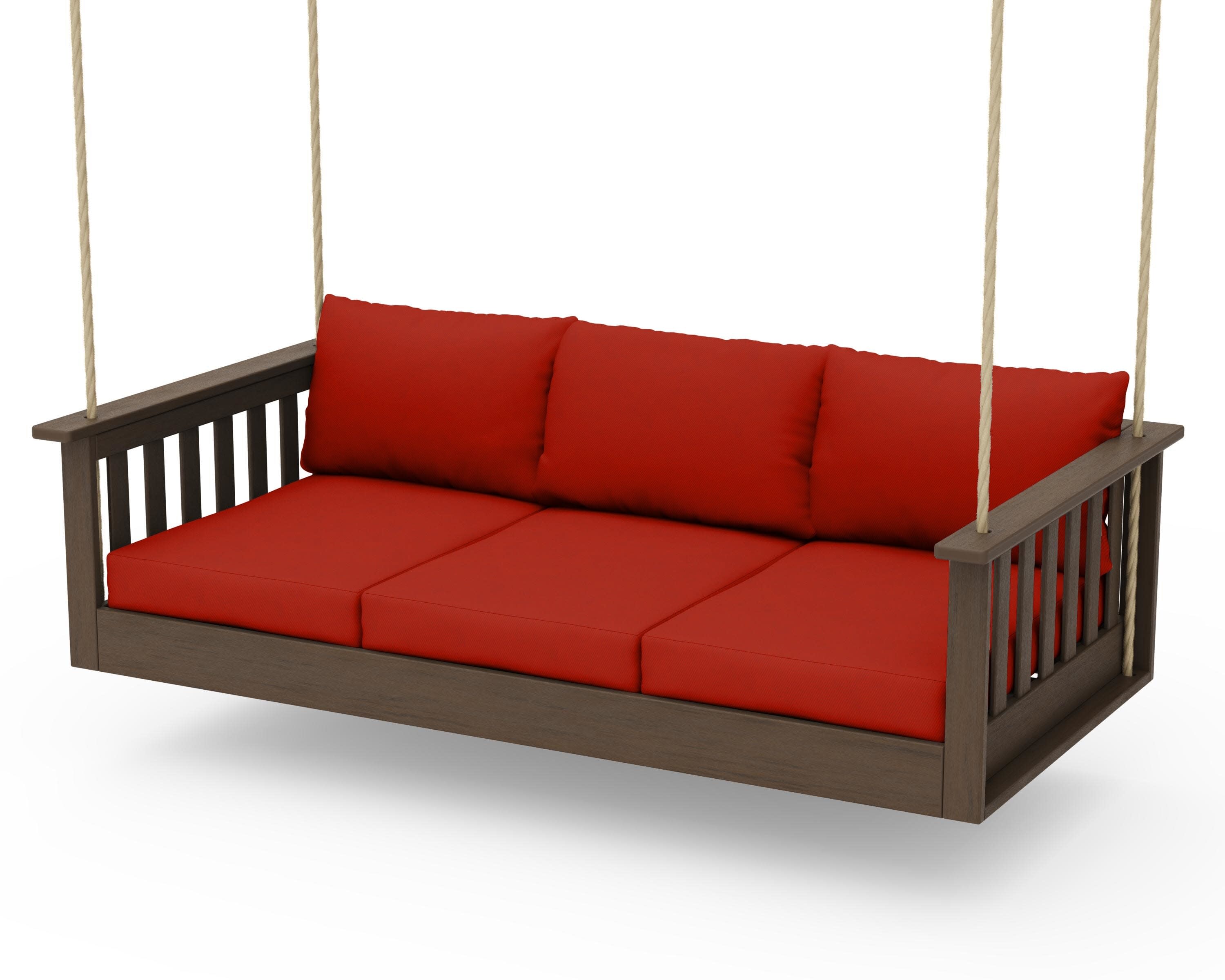 Vineyard Daybed Swing in Kona / Canvas Jockey Red