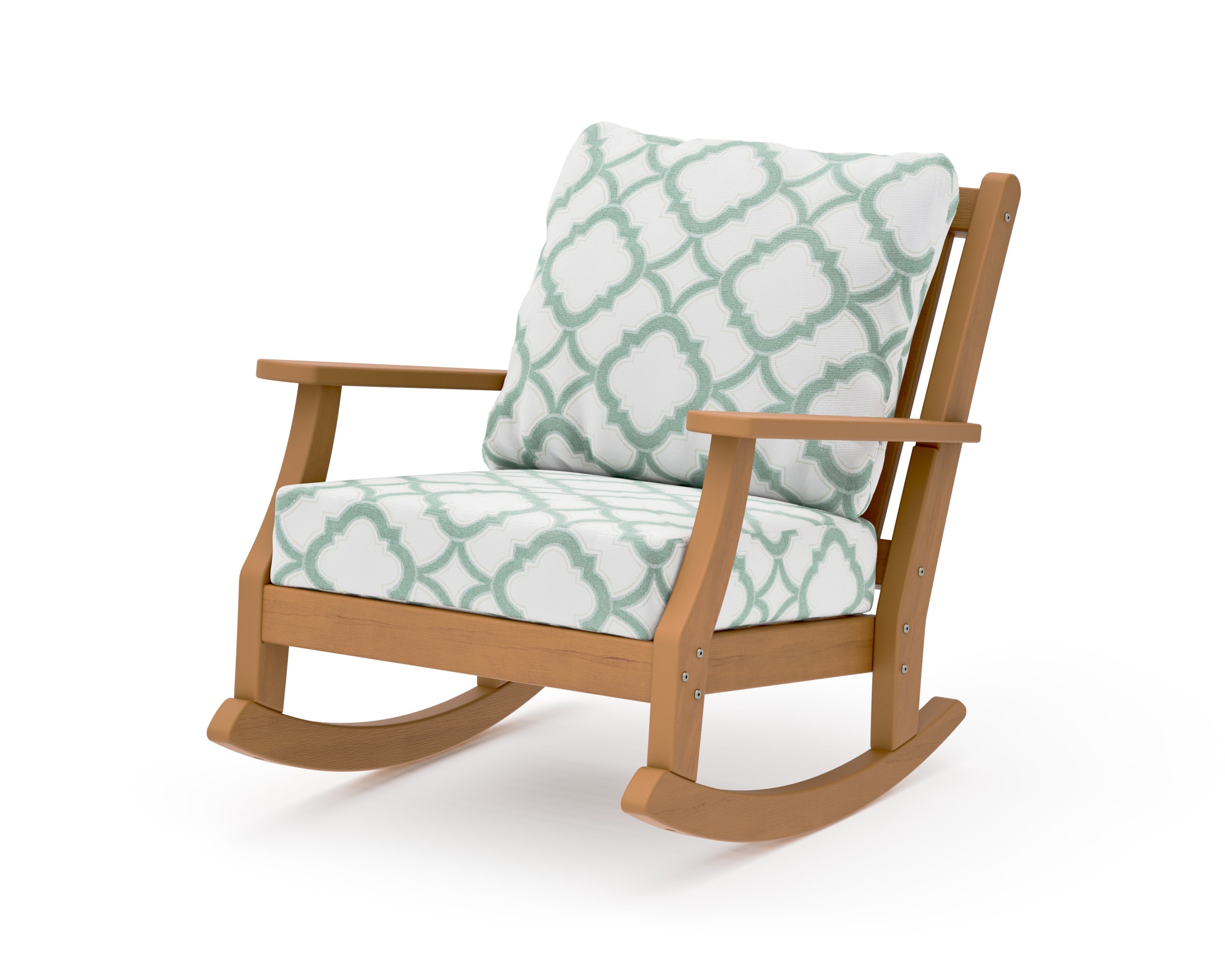 Wovendale Deep Seating Rocking Chair in Natural / Trellis Glacier Spa