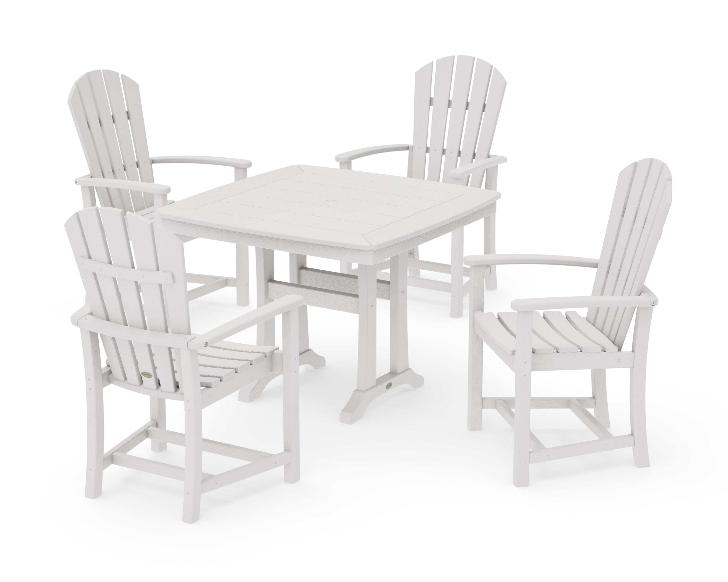 Palm Coast 5-Piece Dining Set with Trestle Legs in Vintage White