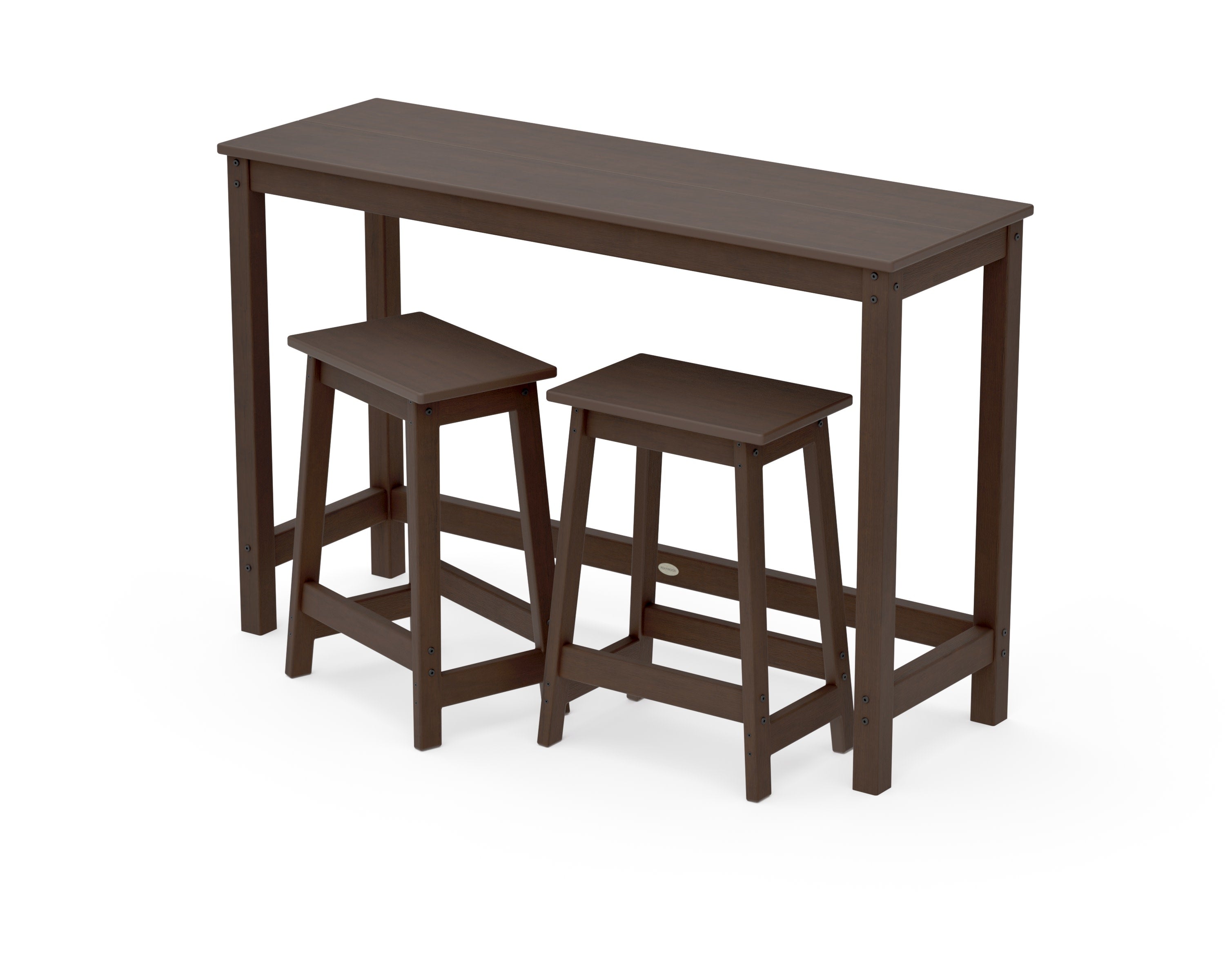Modern Studio Stool 3-Piece Counter Balcony Set in Kona