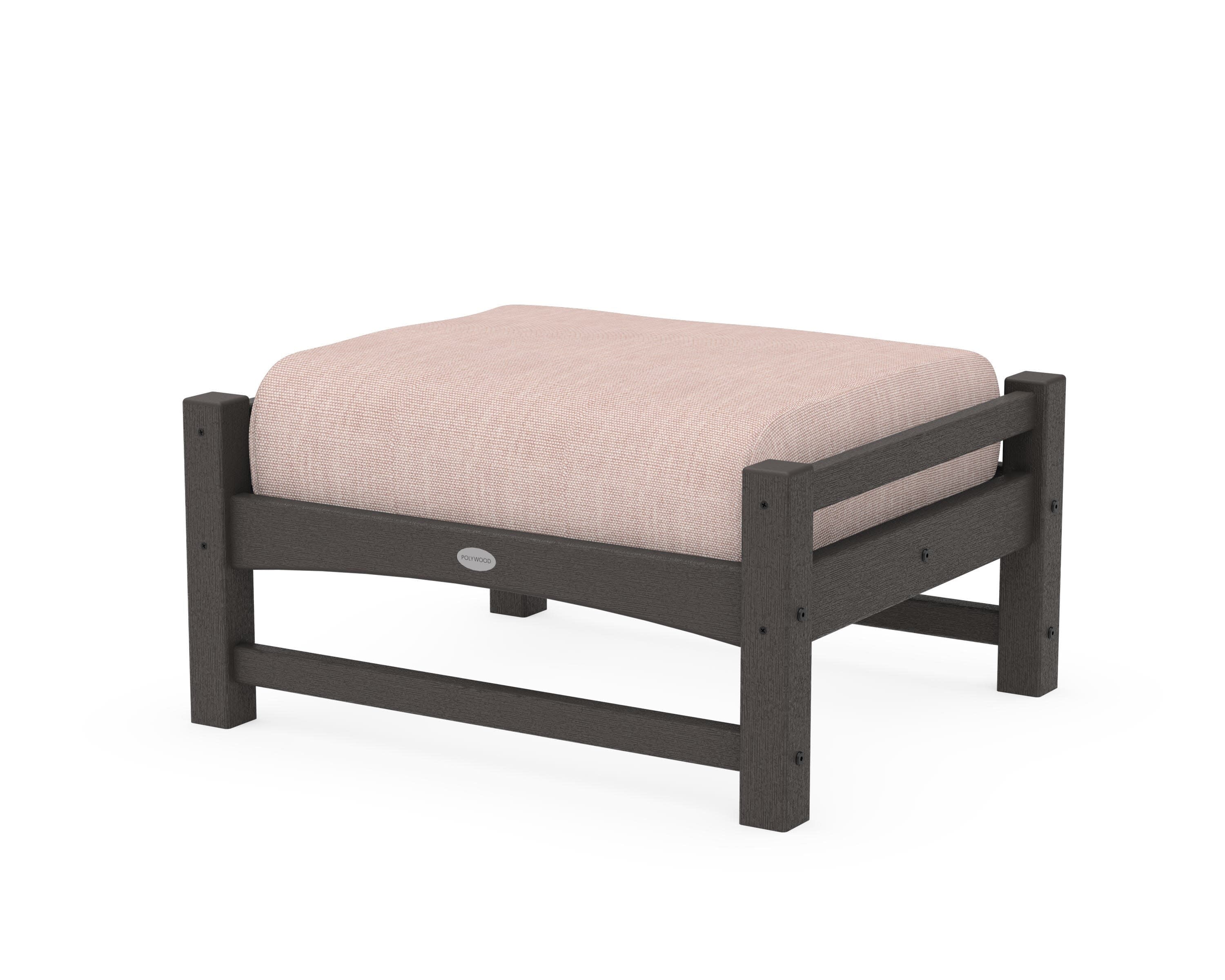 Club Ottoman in Vintage Coffee / Play Cameo