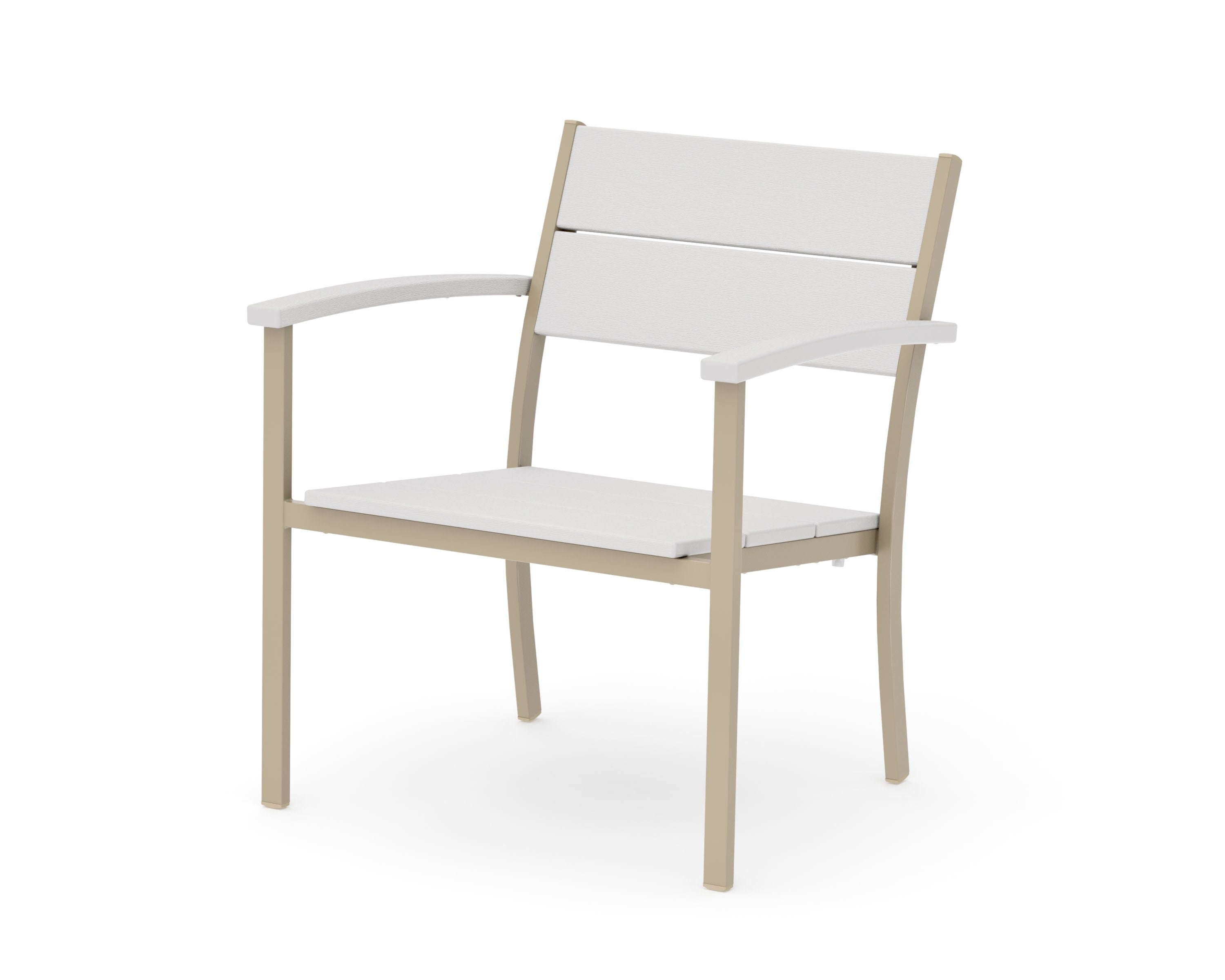 Main Street Stacking Lounge Arm Chair in Sand / Vintage White