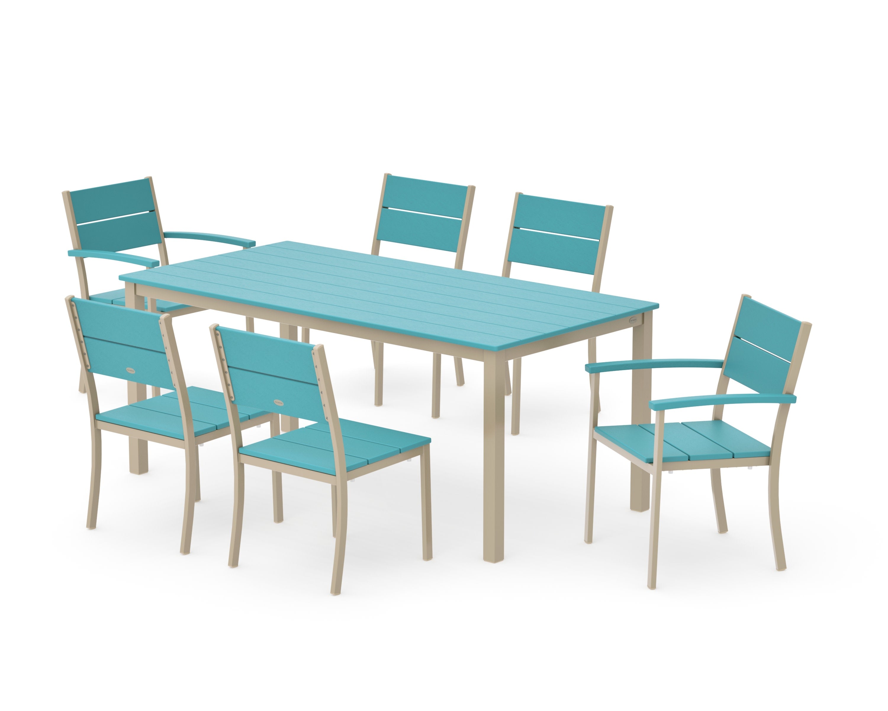 Main Street 7-Piece Dining Set in Sand / Aruba