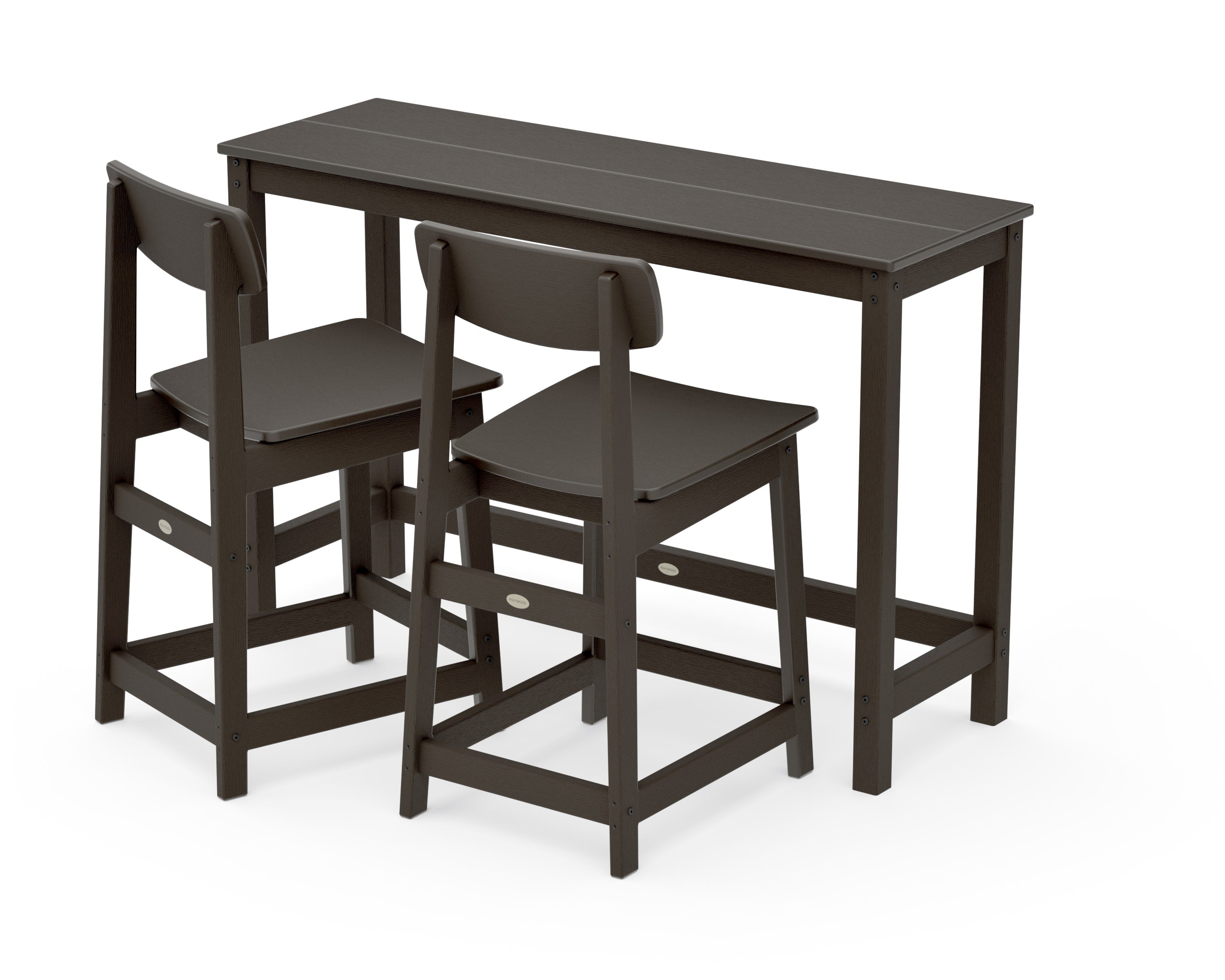 Modern Studio Urban Counter Chair 3-Piece Balcony Set in Vintage Coffee