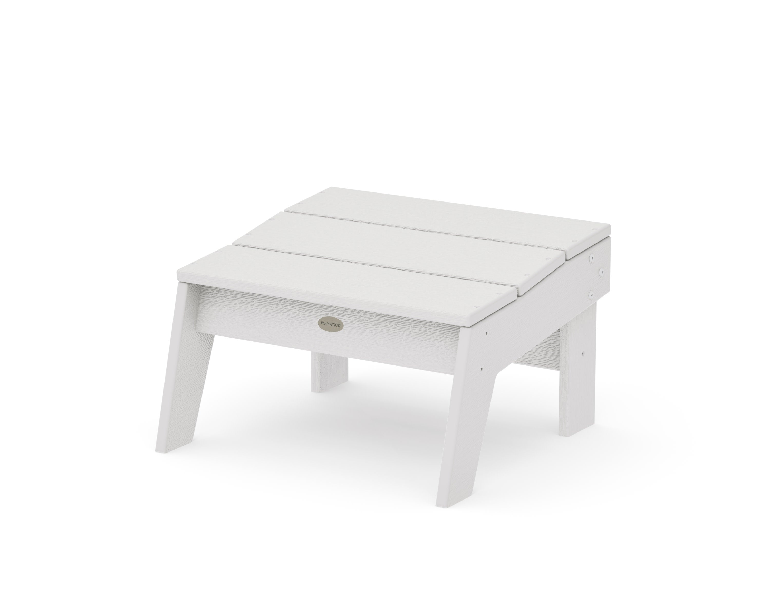 Modern Studio Ottoman in Vintage White