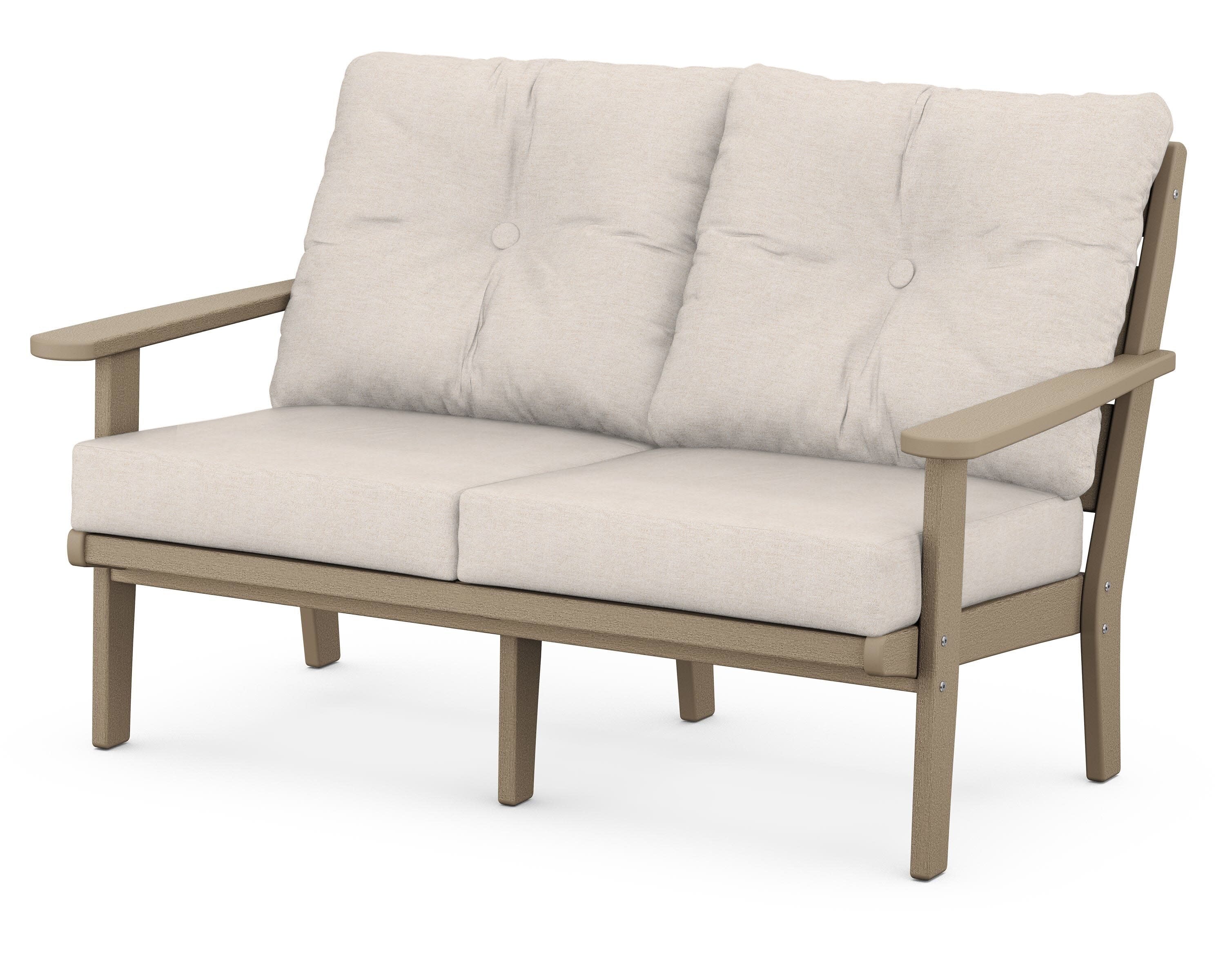 Lakeside Deep Seating Loveseat in Vintage Sahara / Nuance Cloud