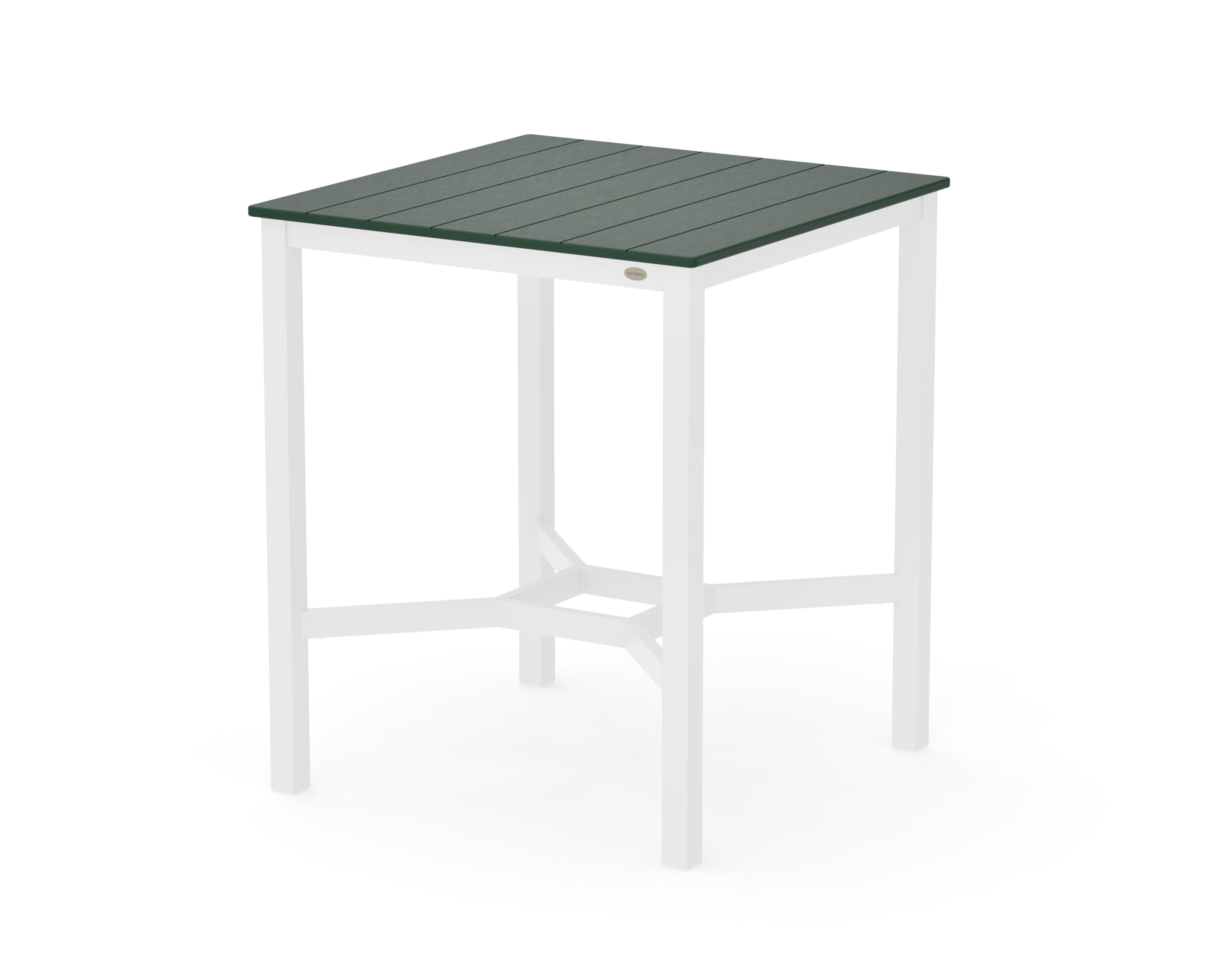 Main Street 36 x 36 Bar Table in White / Green