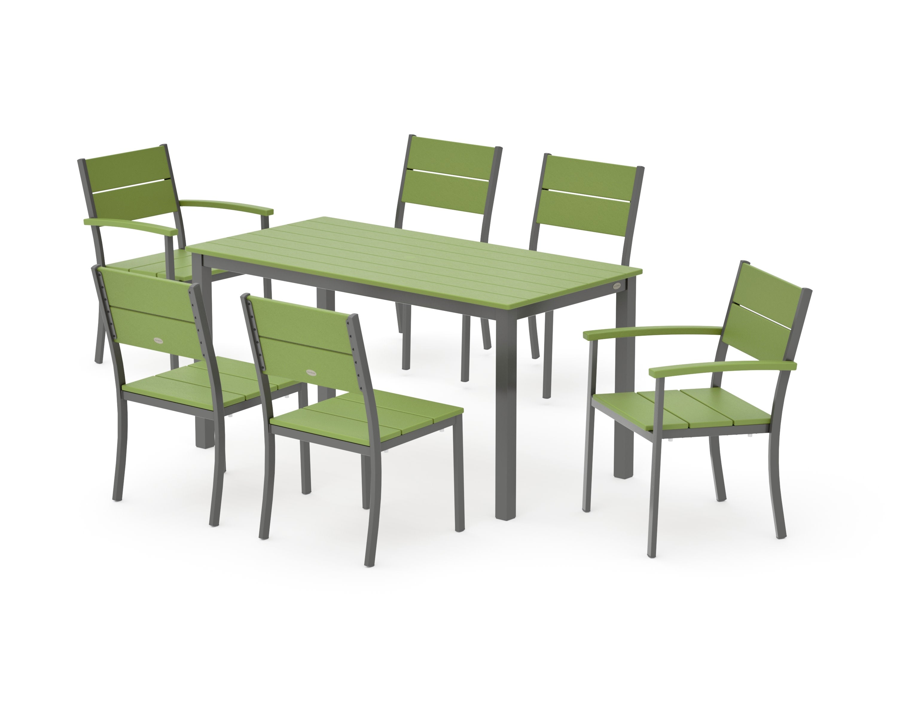 Main Street 7-Piece Dining Set in Charcoal / Lime