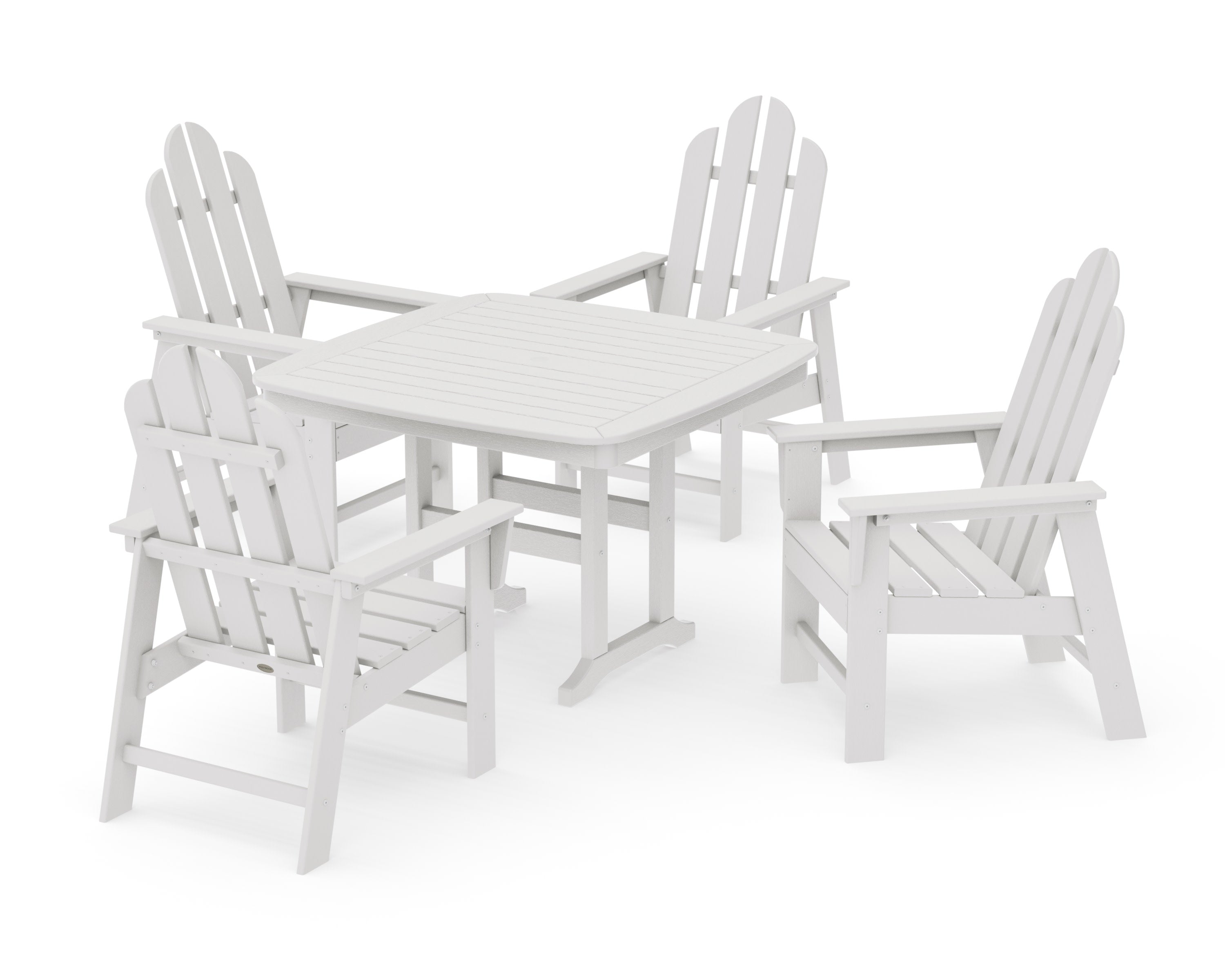 Long Island 5-Piece Dining Set with Trestle Legs in Vintage White