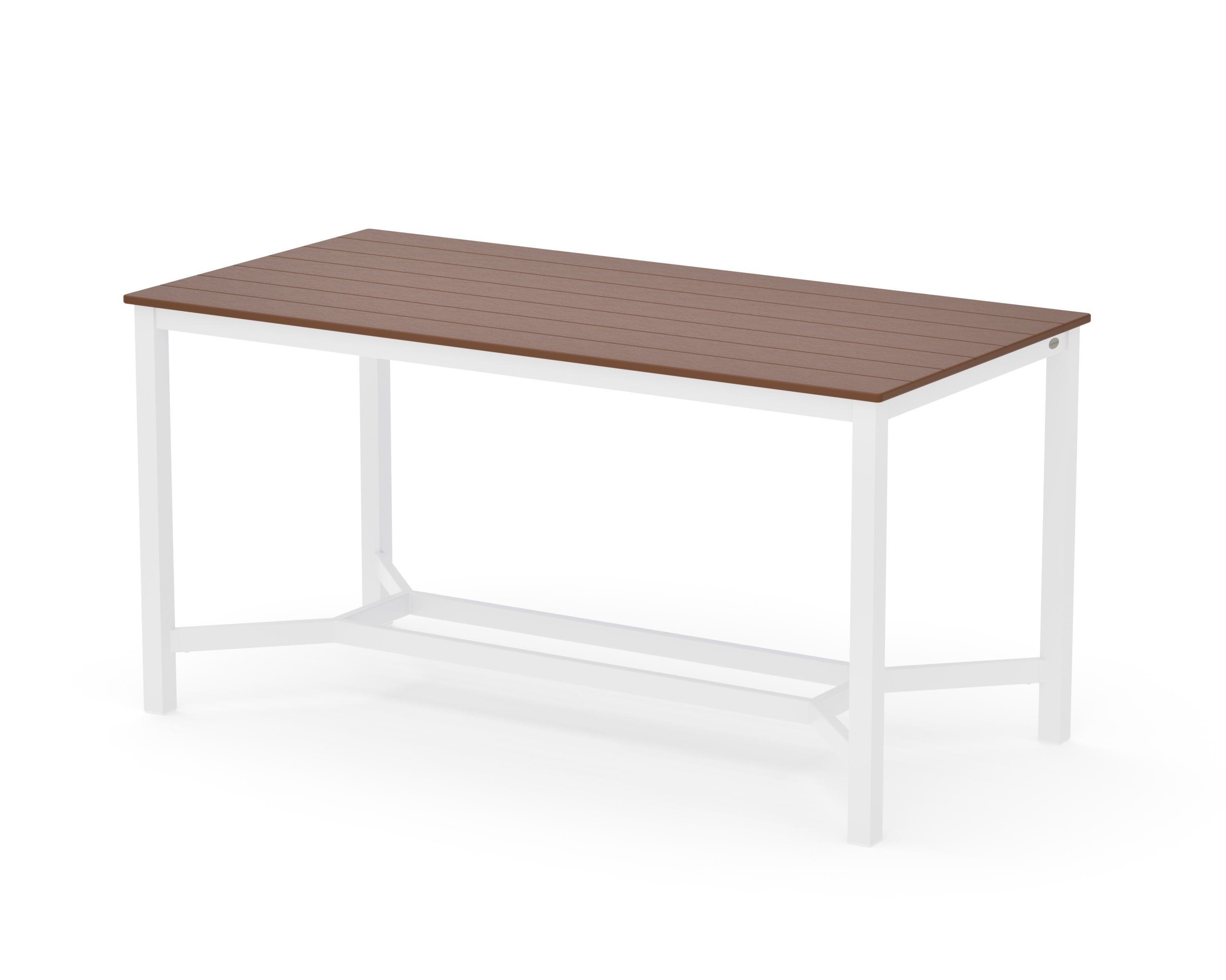 Main Street 36 x 72 Counter Table in White / Teak