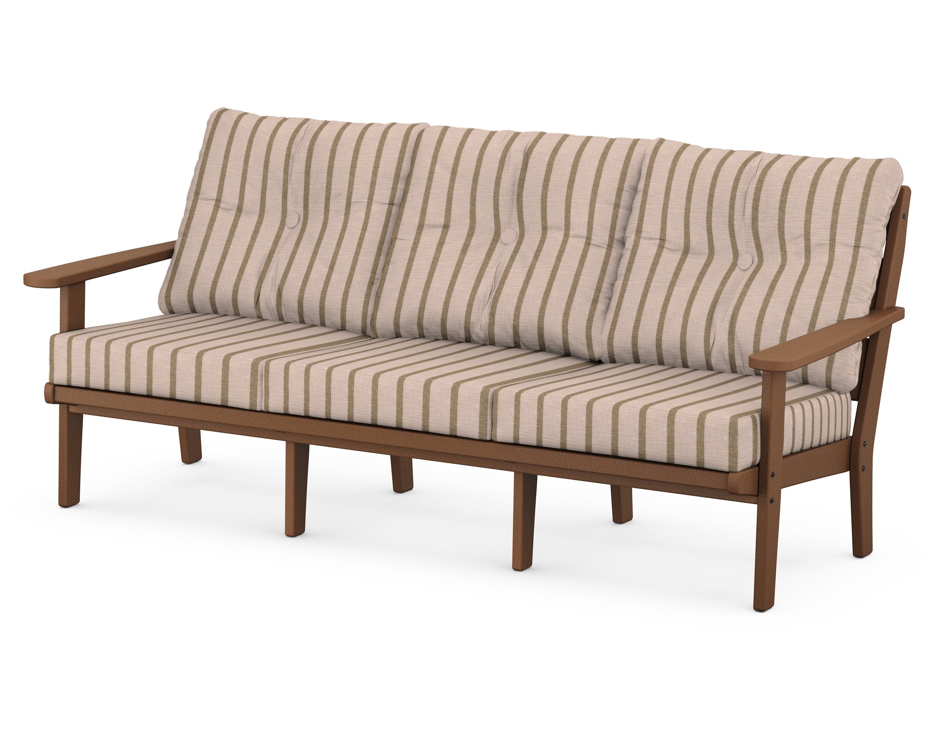 Lakeside Deep Seating Sofa in Teak / Unwind Cameo