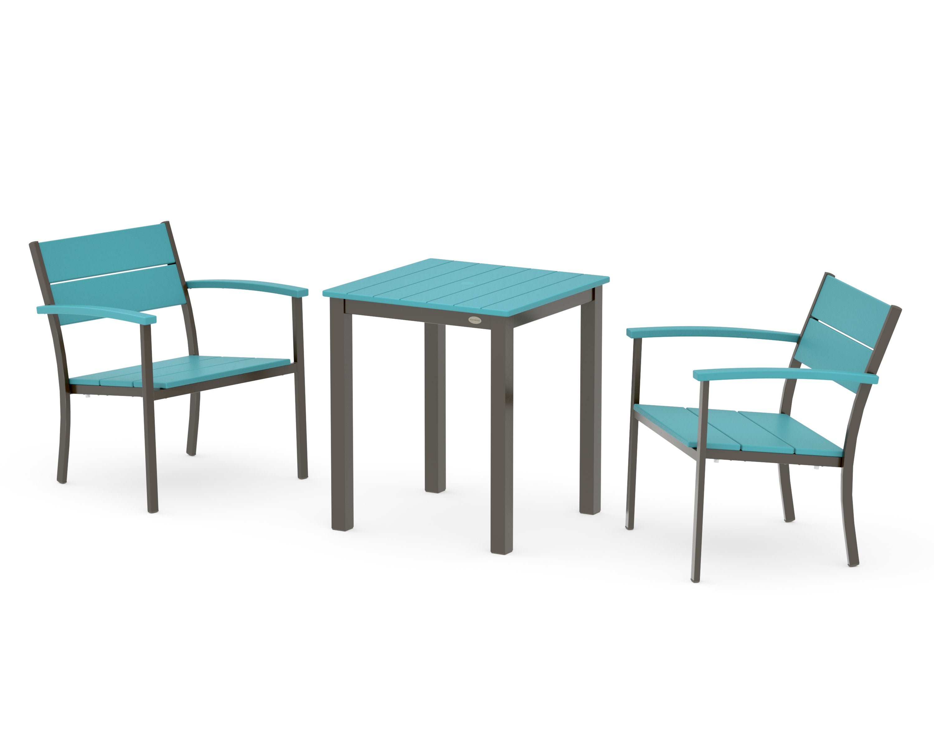 Main Street 3-Piece Square Dining Set in Bronze / Aruba