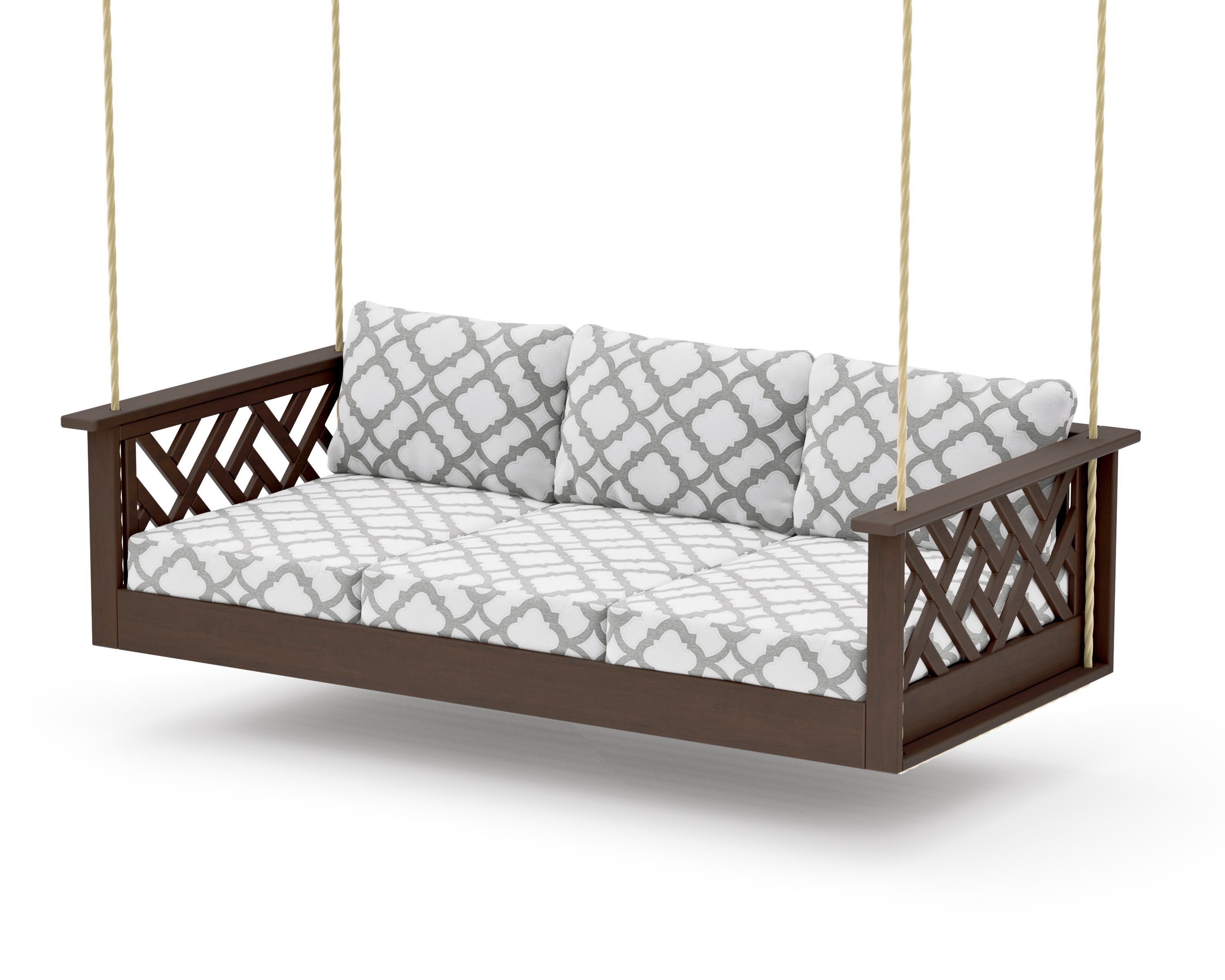 Chippendale Daybed Swing in Kona / Trellis Grey Mist
