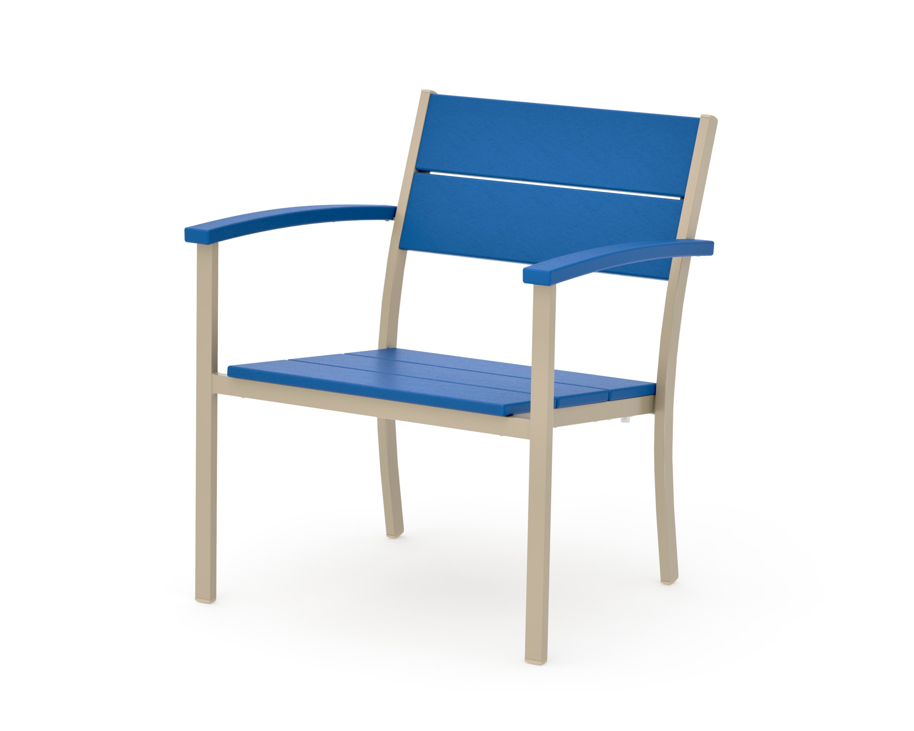Main Street Stacking Lounge Arm Chair in Sand / Pacific Blue