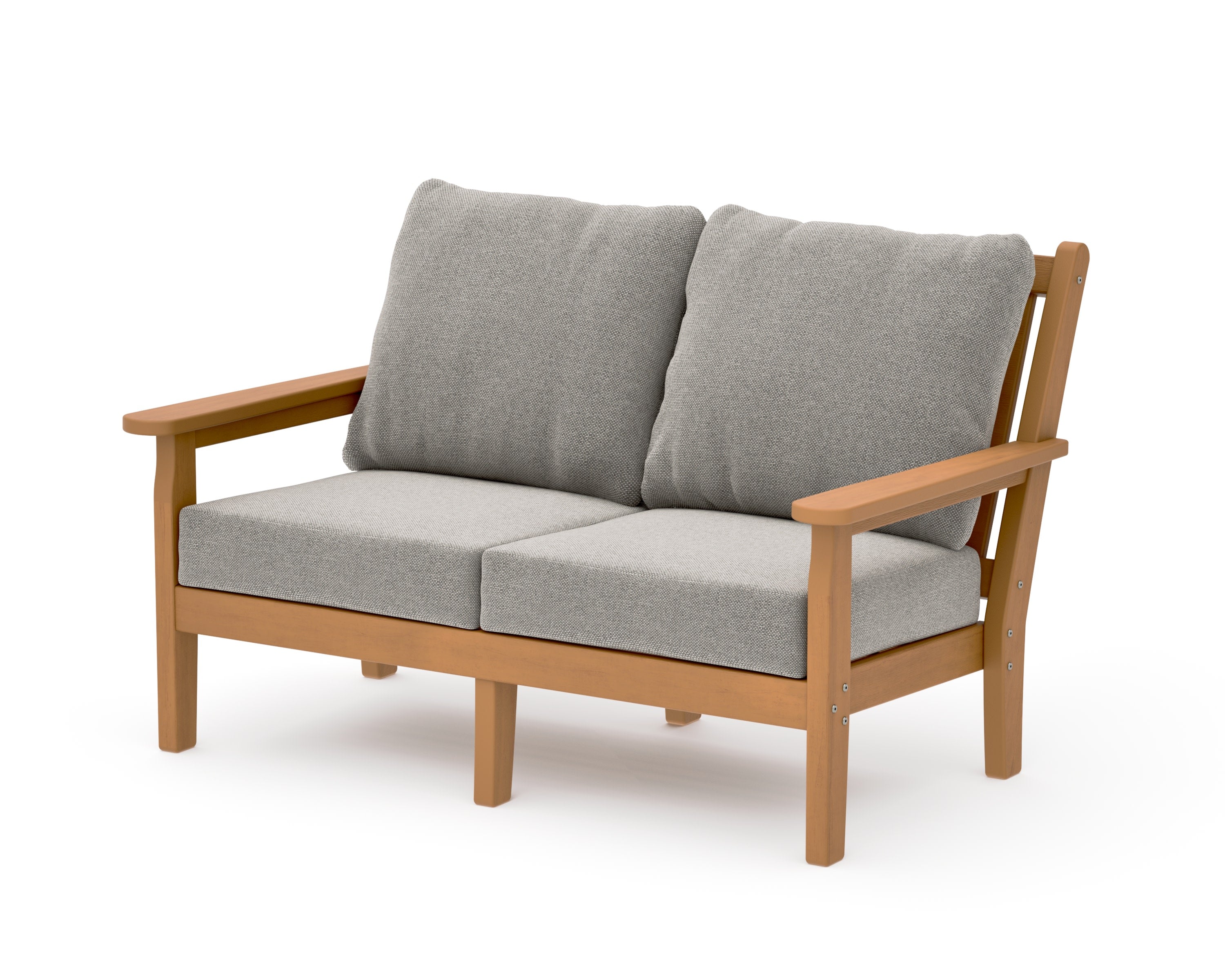 Chippendale Deep Seating Loveseat in Natural / Weathered Tweed