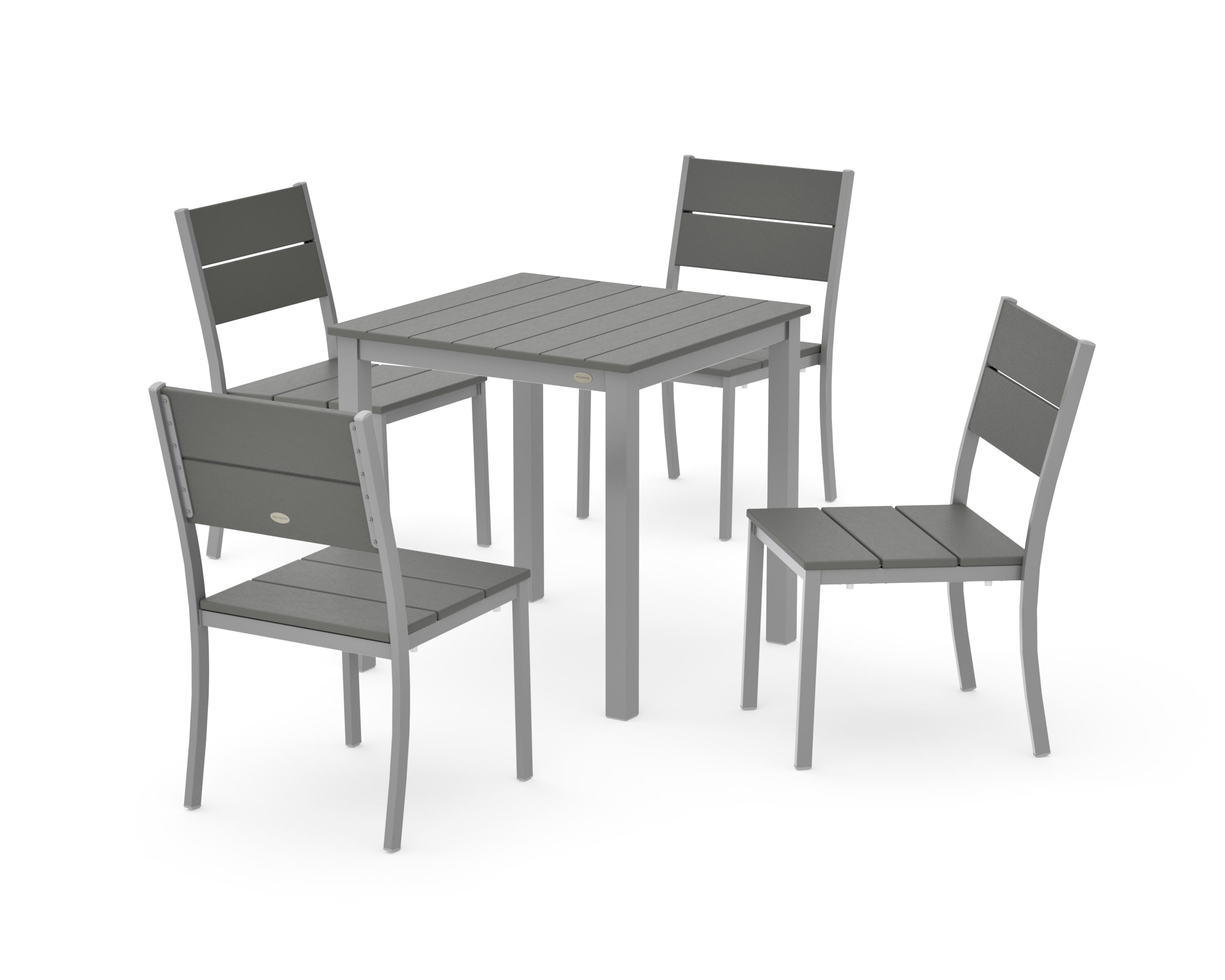 Main Street 5-Piece Square Dining Set- Small in Silver / Slate Grey