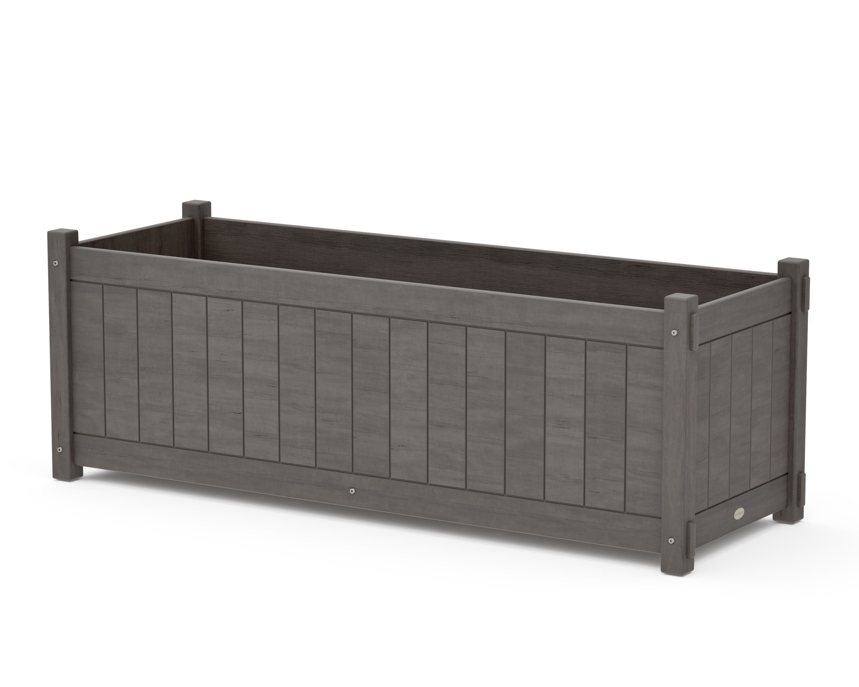 Vineyard Large Rectangle Triple Planter Box in Driftwood