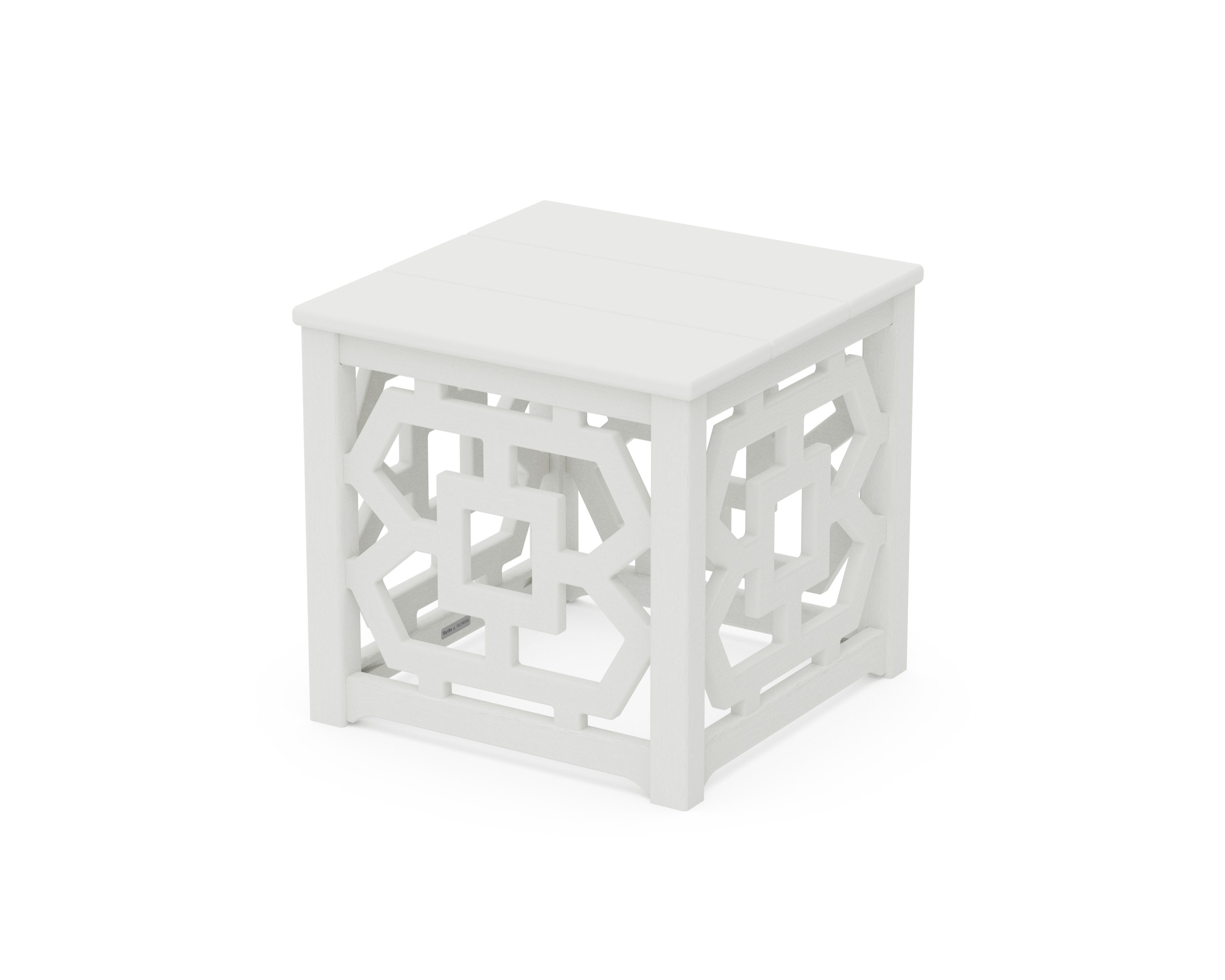 Chinoiserie Accent Table in Vintage White