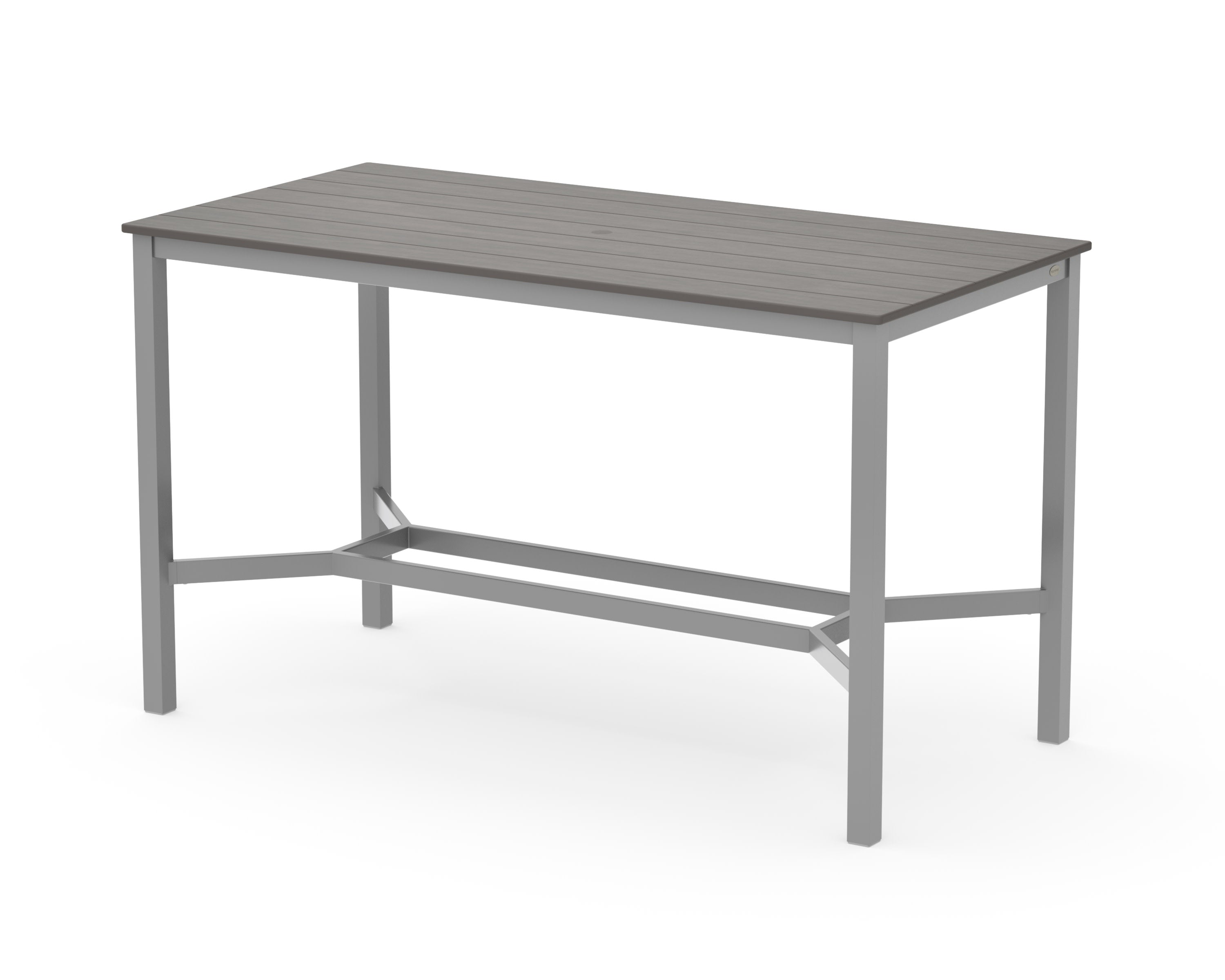 Main Street 36 x 72 Bar Table in Silver / Driftwood