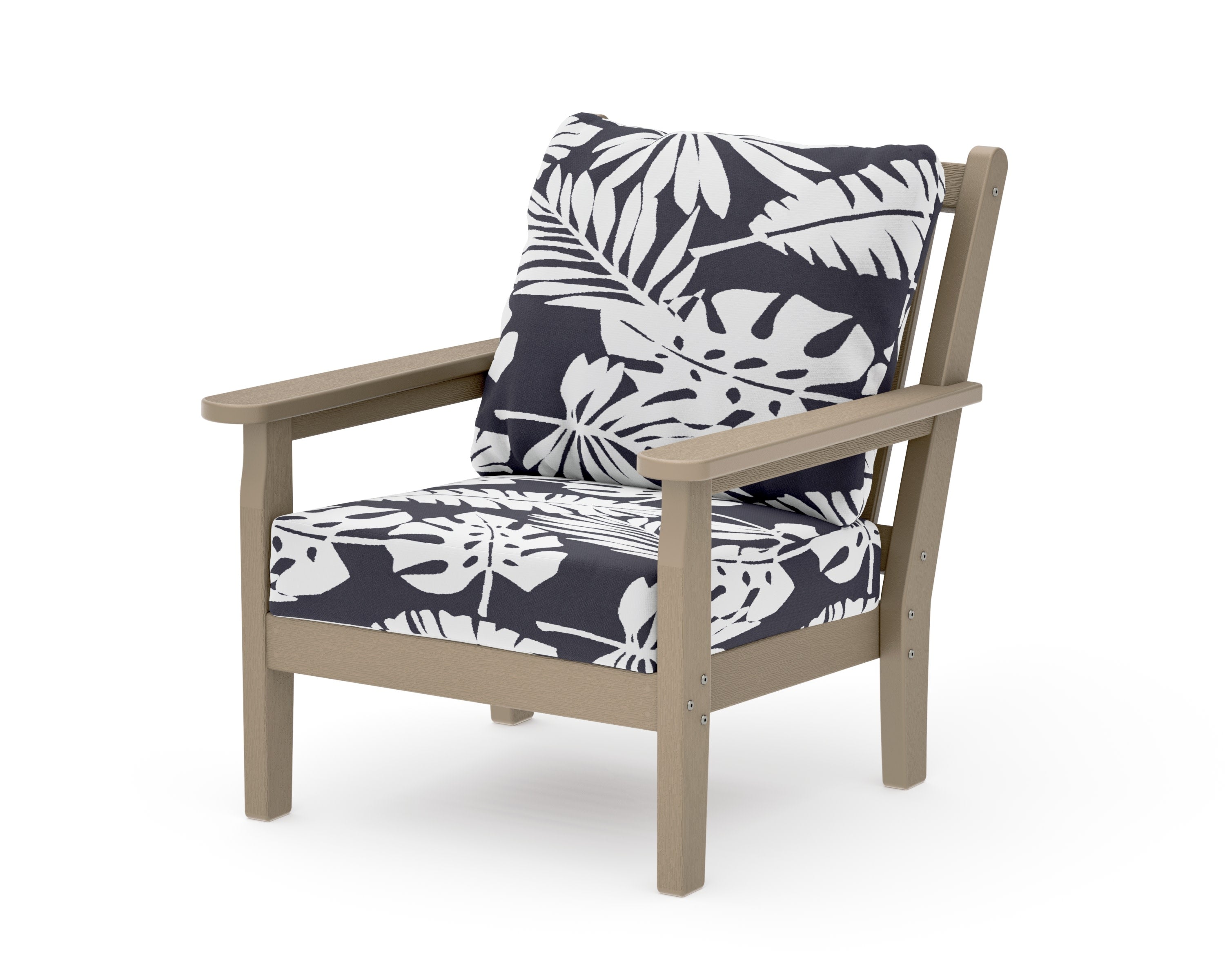 Chippendale Deep Seating Chair in Vintage Sahara / Leaf Navy