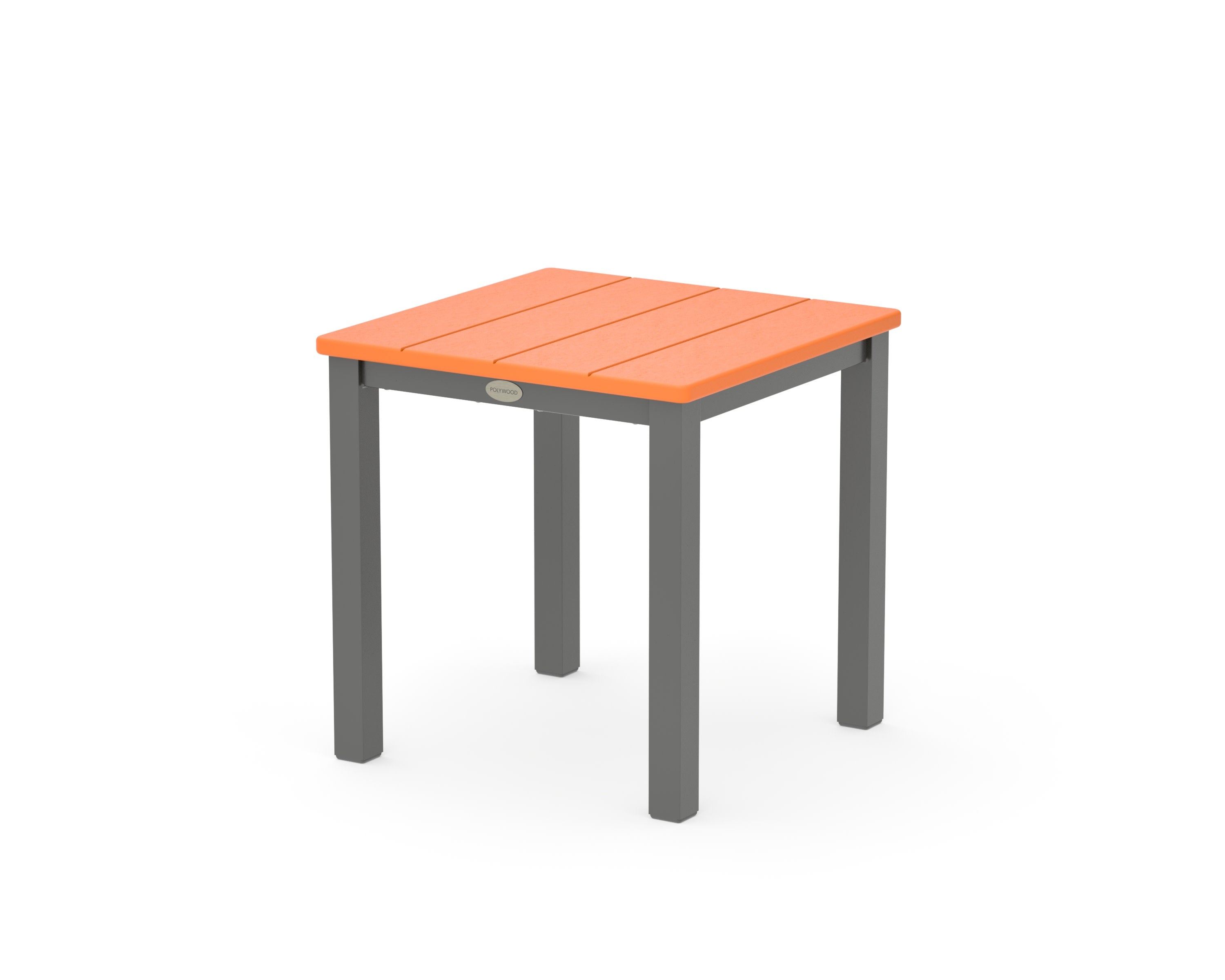 Main Street 18" Side Table in Charcoal / Tangerine